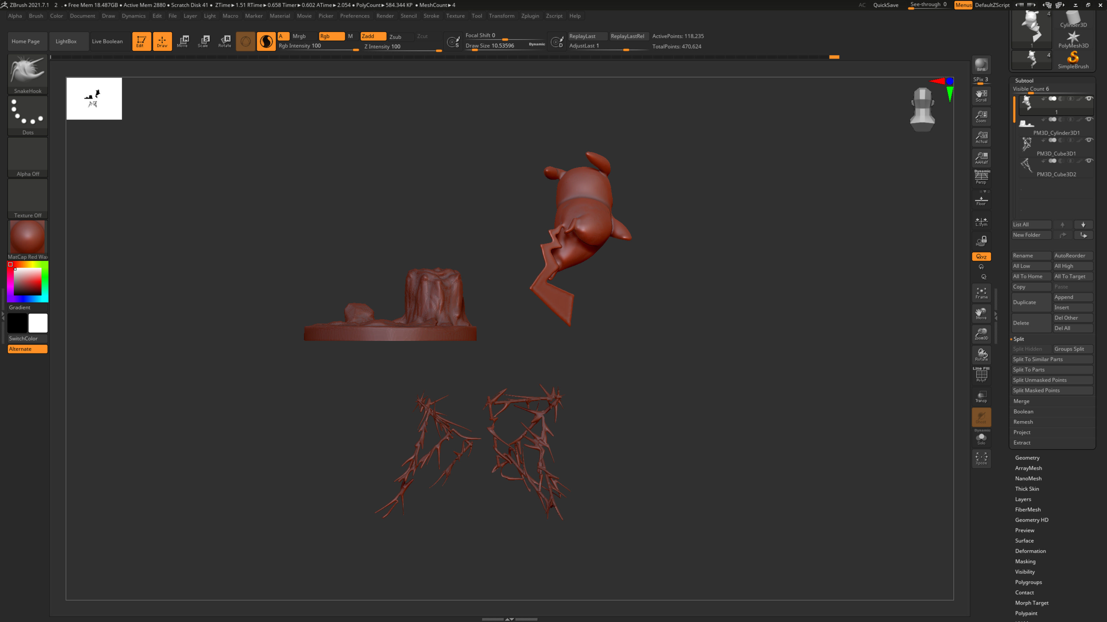 Pikachu electric attack in forest 3D print model_6