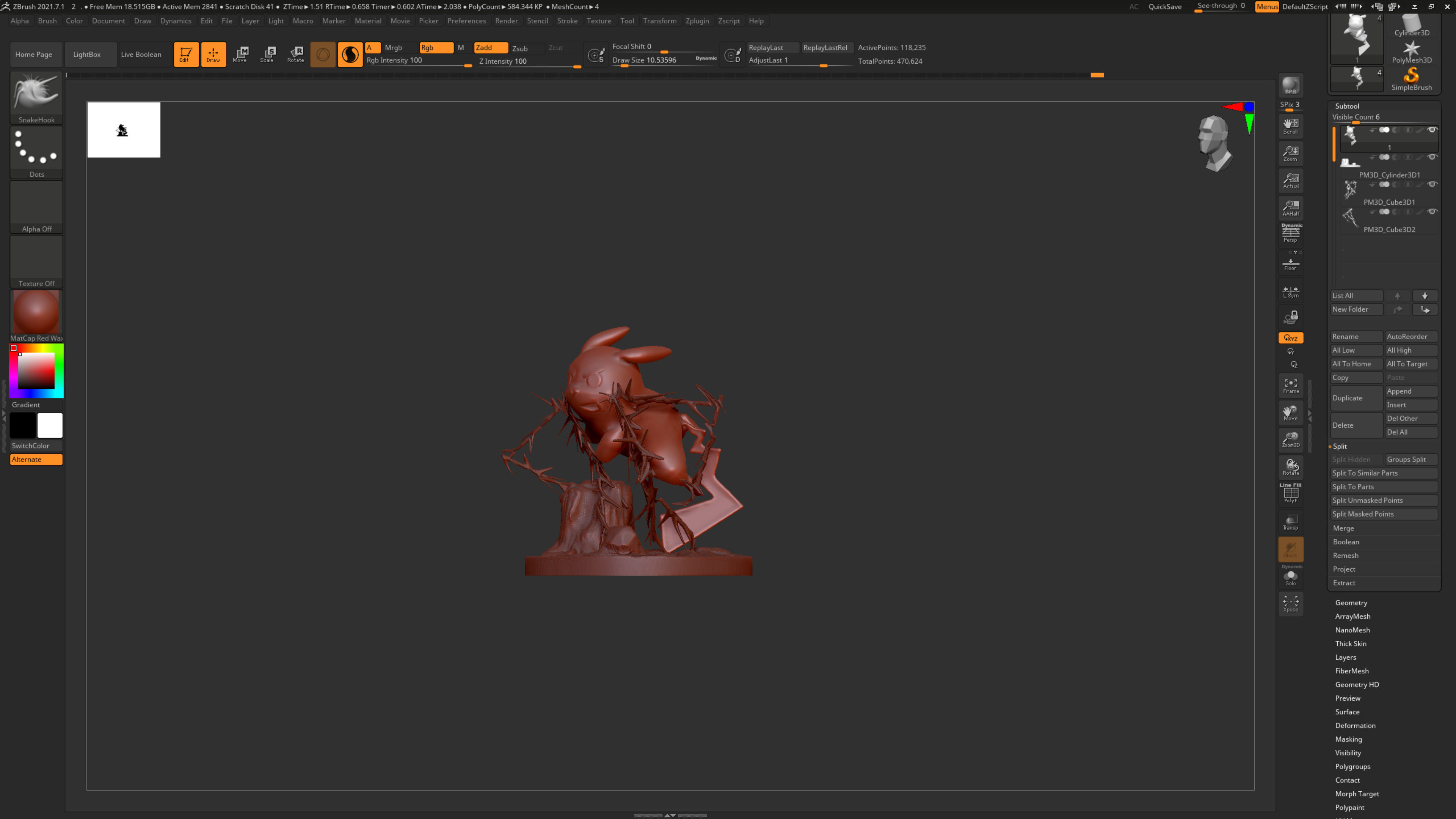 Pikachu electric attack in forest 3D print model_11
