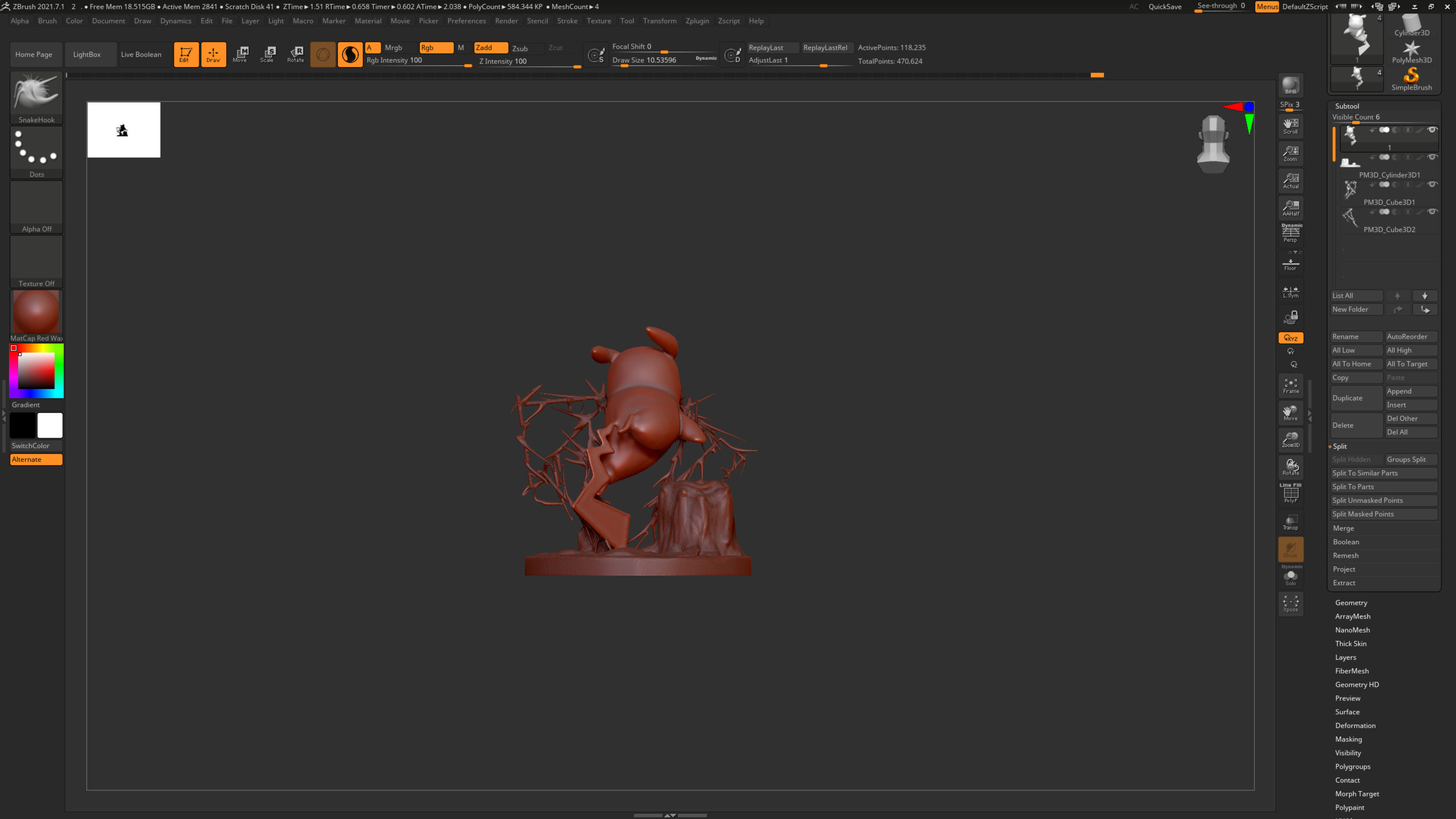 Pikachu electric attack in forest 3D print model_14