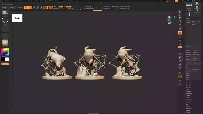 Pikachu electric attack in forest 3D print model