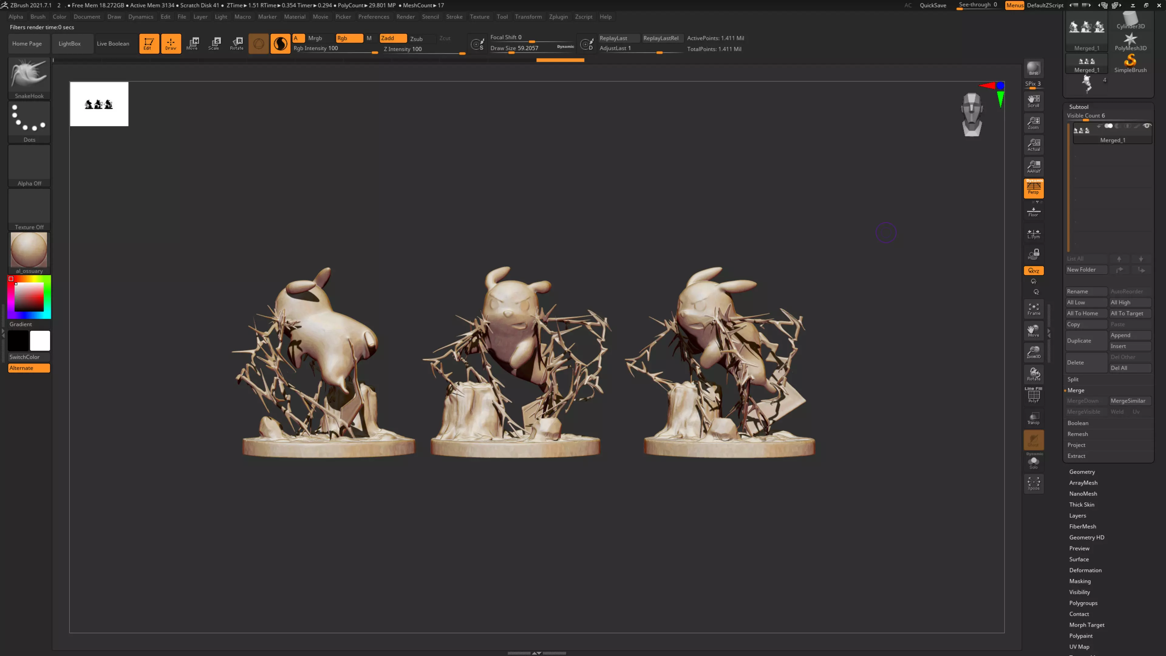 Pikachu electric attack in forest 3D print model_0