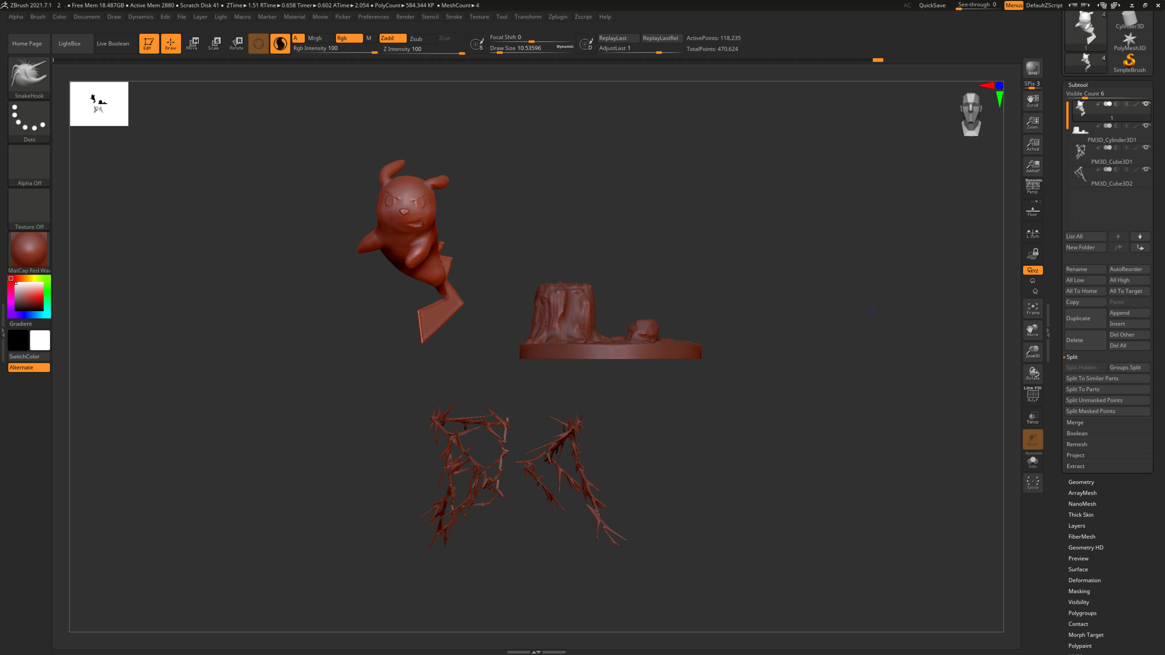Pikachu electric attack in forest 3D print model_3