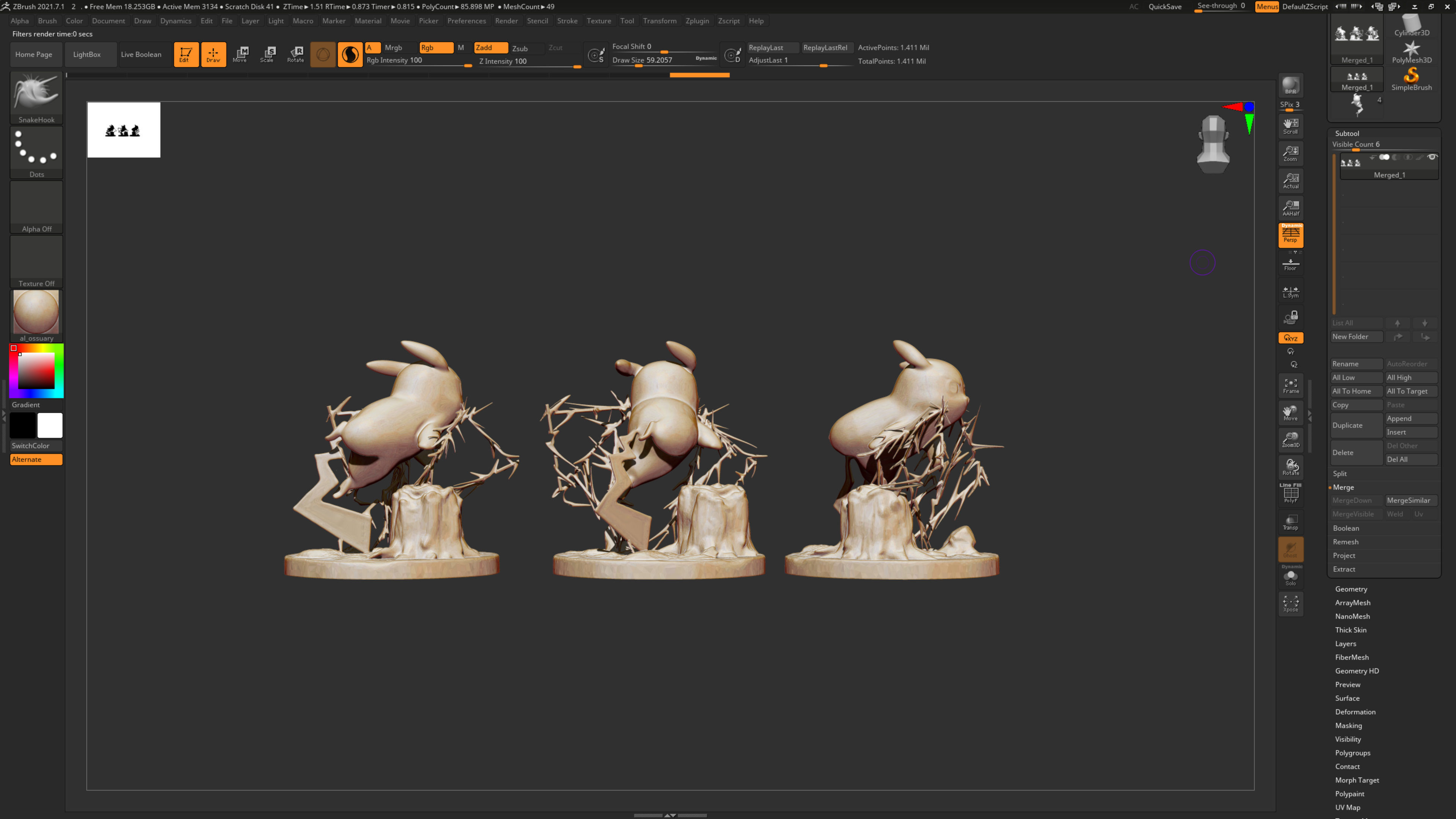 Pikachu electric attack in forest 3D print model_2