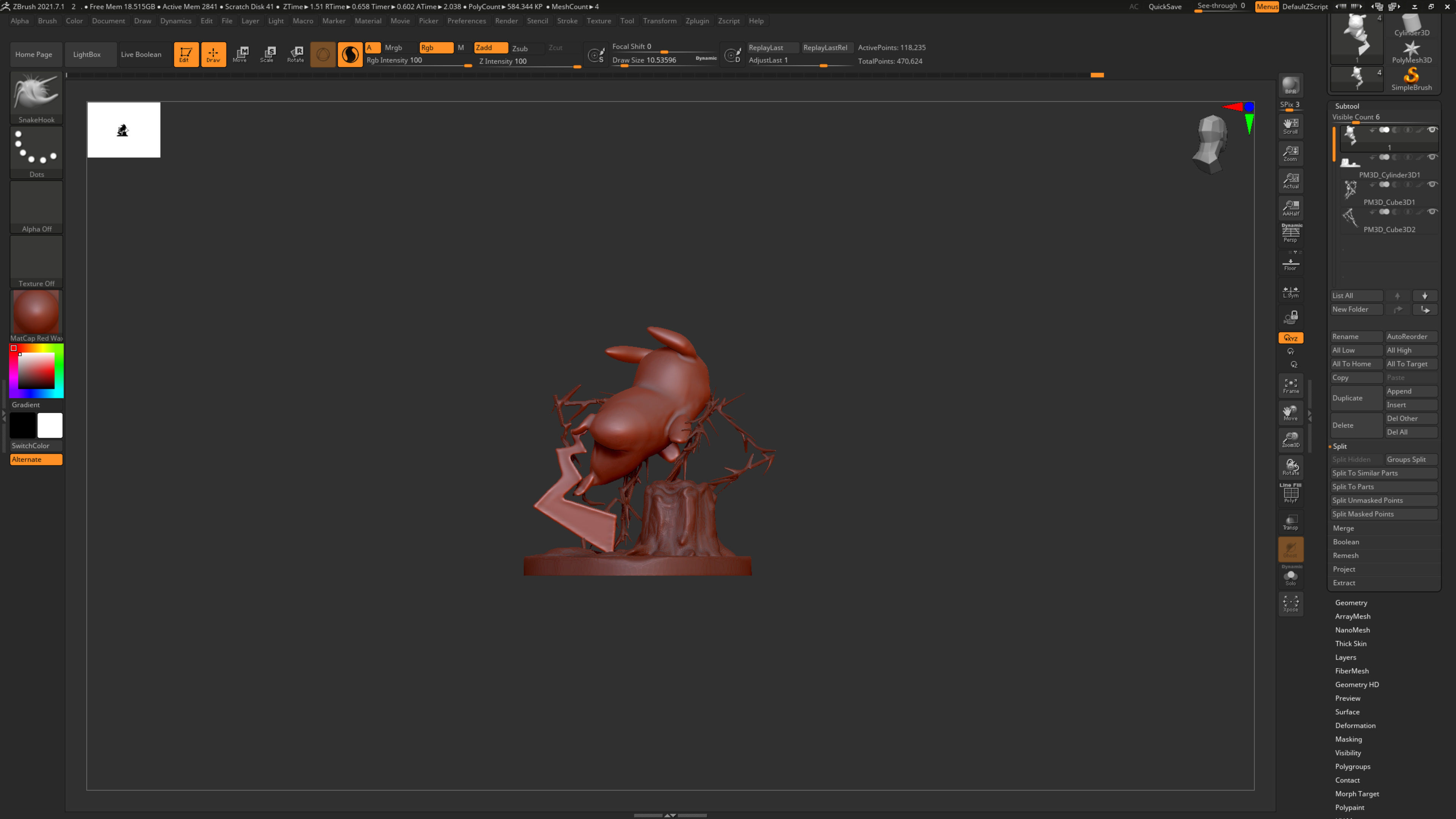 Pikachu electric attack in forest 3D print model_15