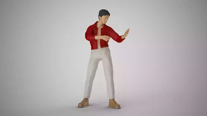 Artist man in shirt and pants 3D print model