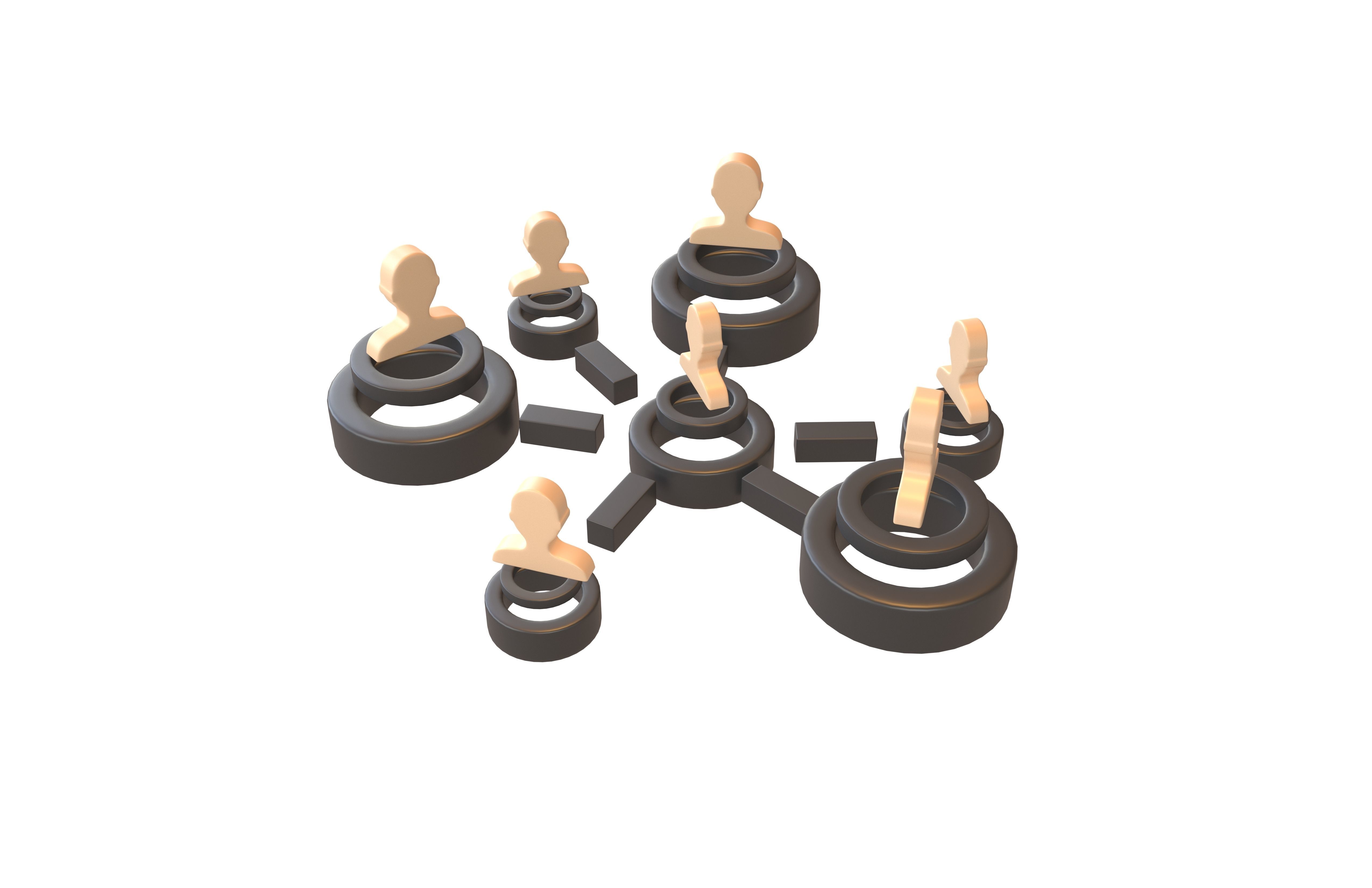 Network Connection Icon v2 006 Low-poly 3D model_2