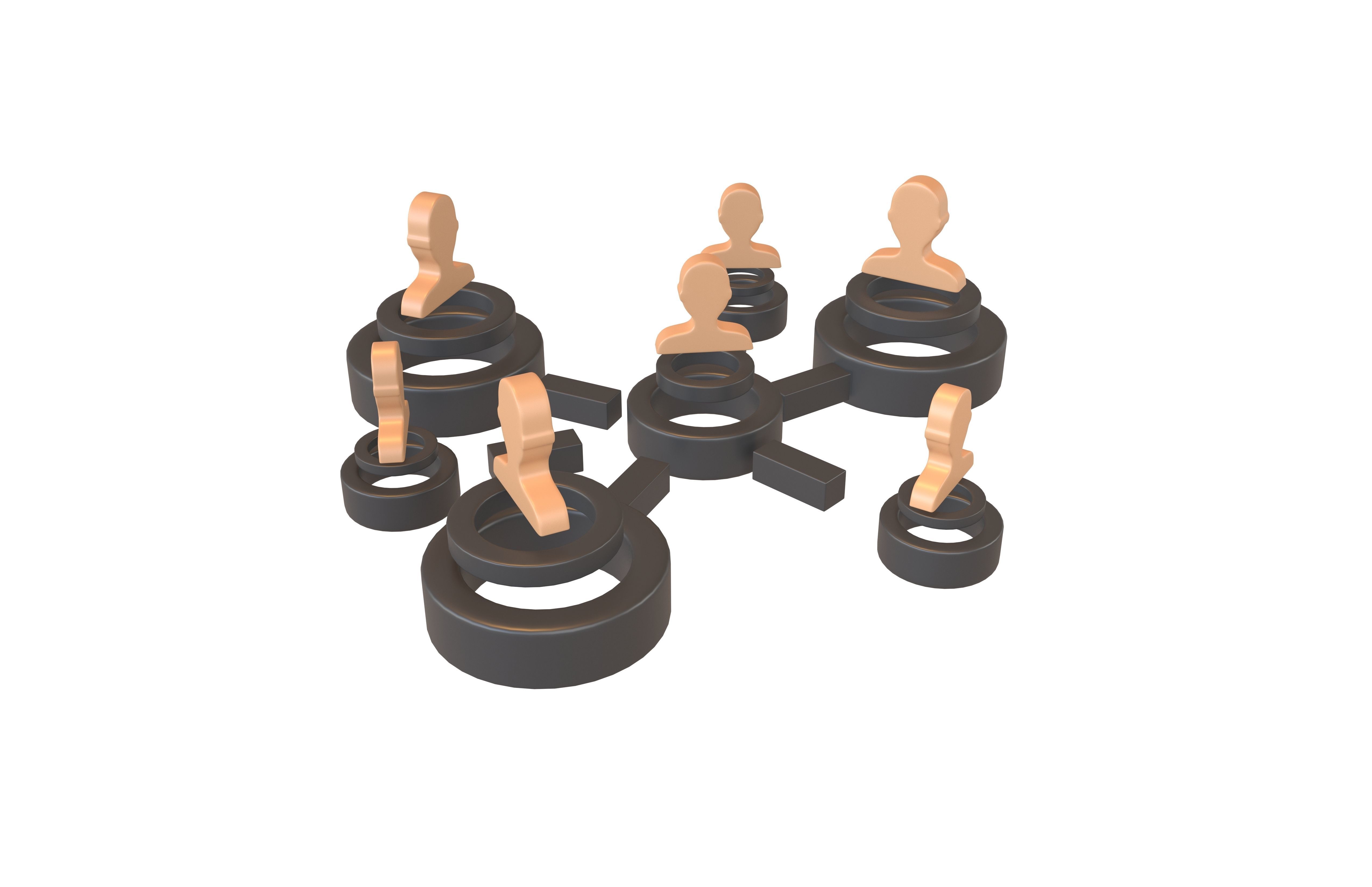 Network Connection Icon v2 007 Low-poly 3D model_1