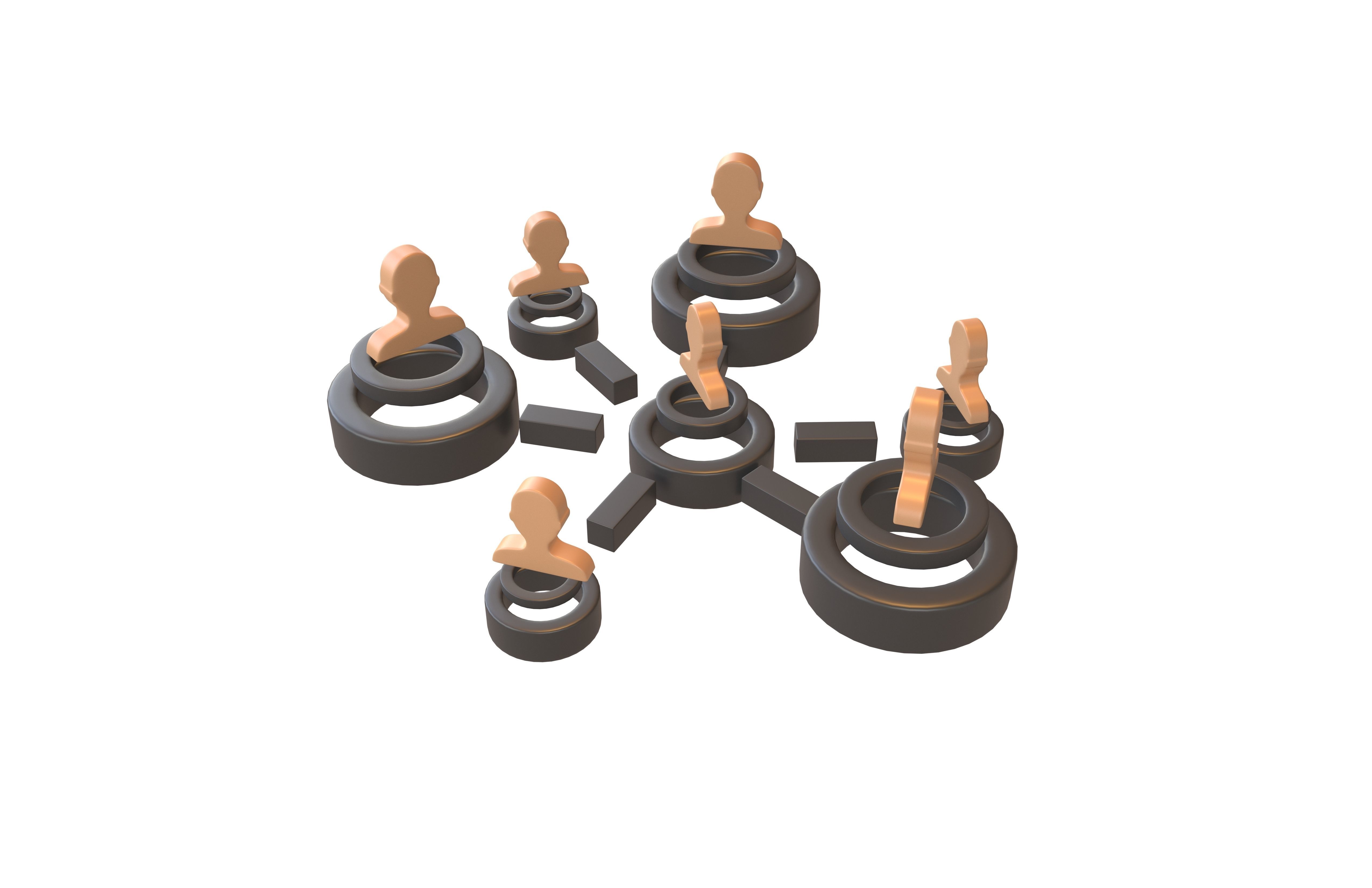 Network Connection Icon v2 007 Low-poly 3D model_2