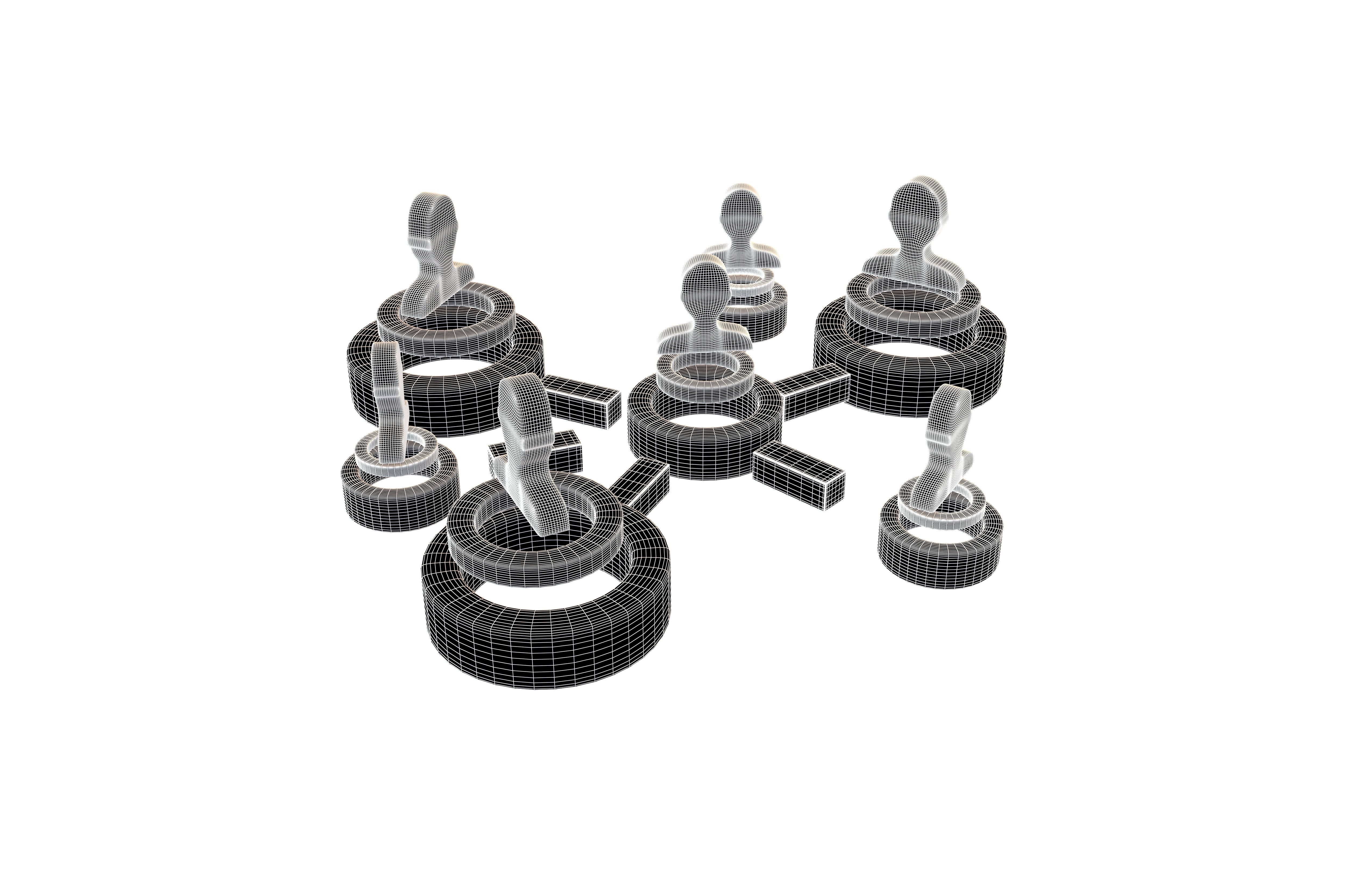 Network Connection Icon v2 008 Low-poly 3D model_4