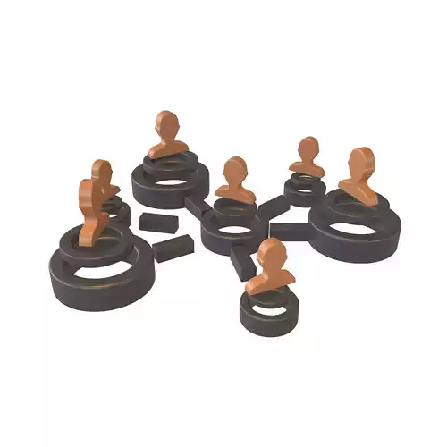 Network Connection Icon v2 008 Low-poly 3D model