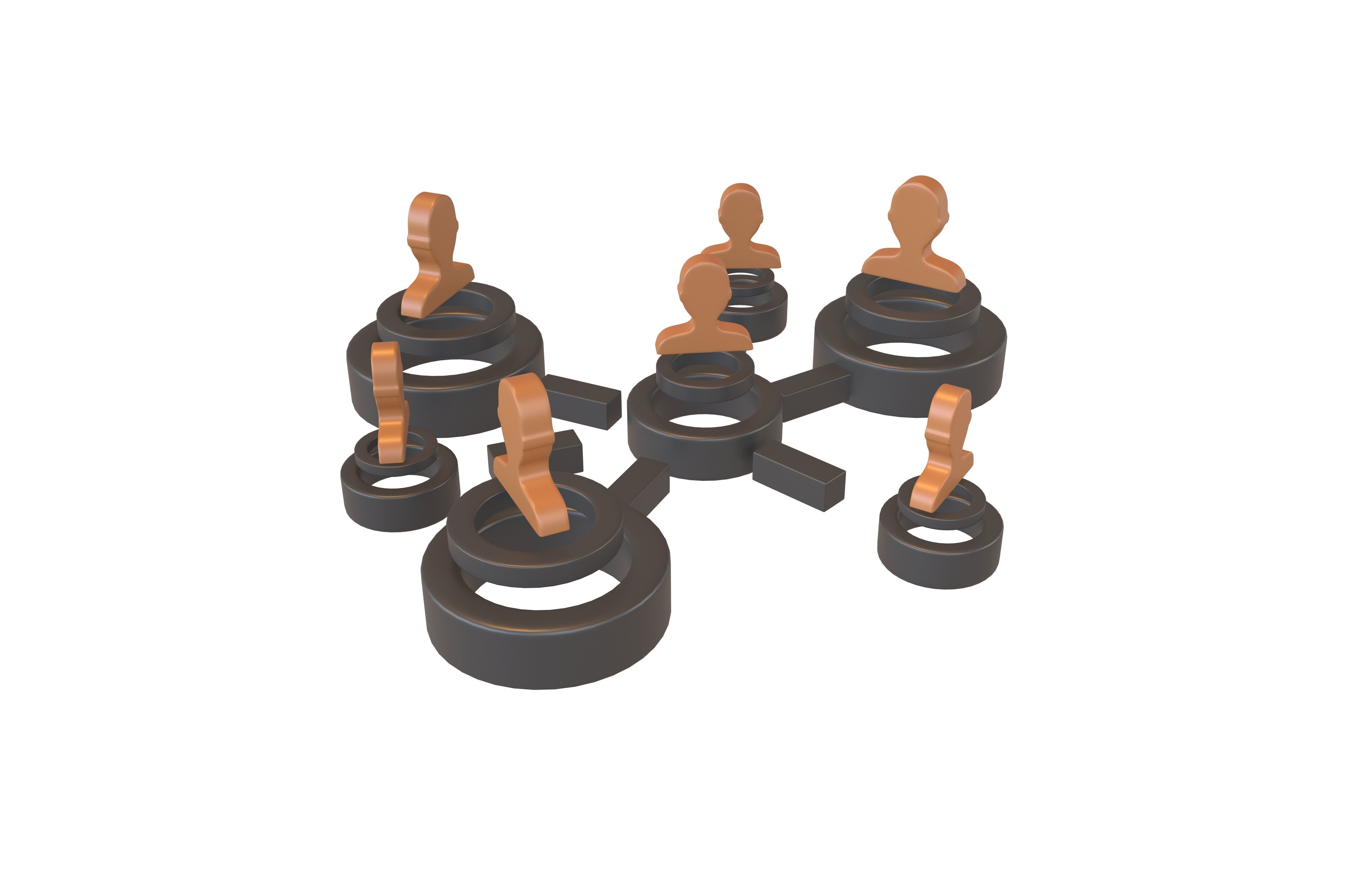 Network Connection Icon v2 008 Low-poly 3D model_1