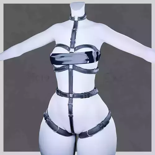 Harness mannequin wearing leather