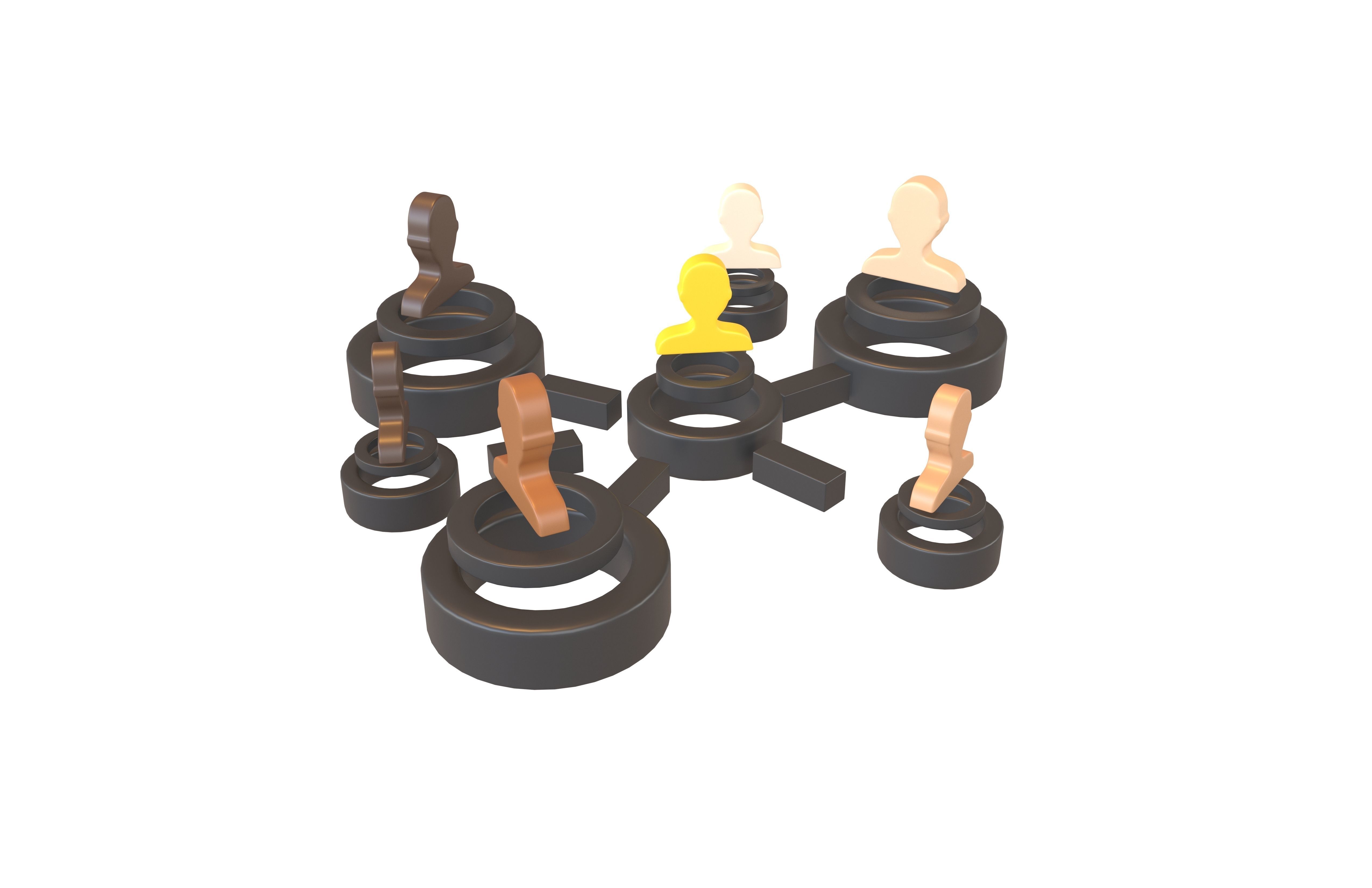 Network Connection Icon v2 010 Low-poly 3D model_2