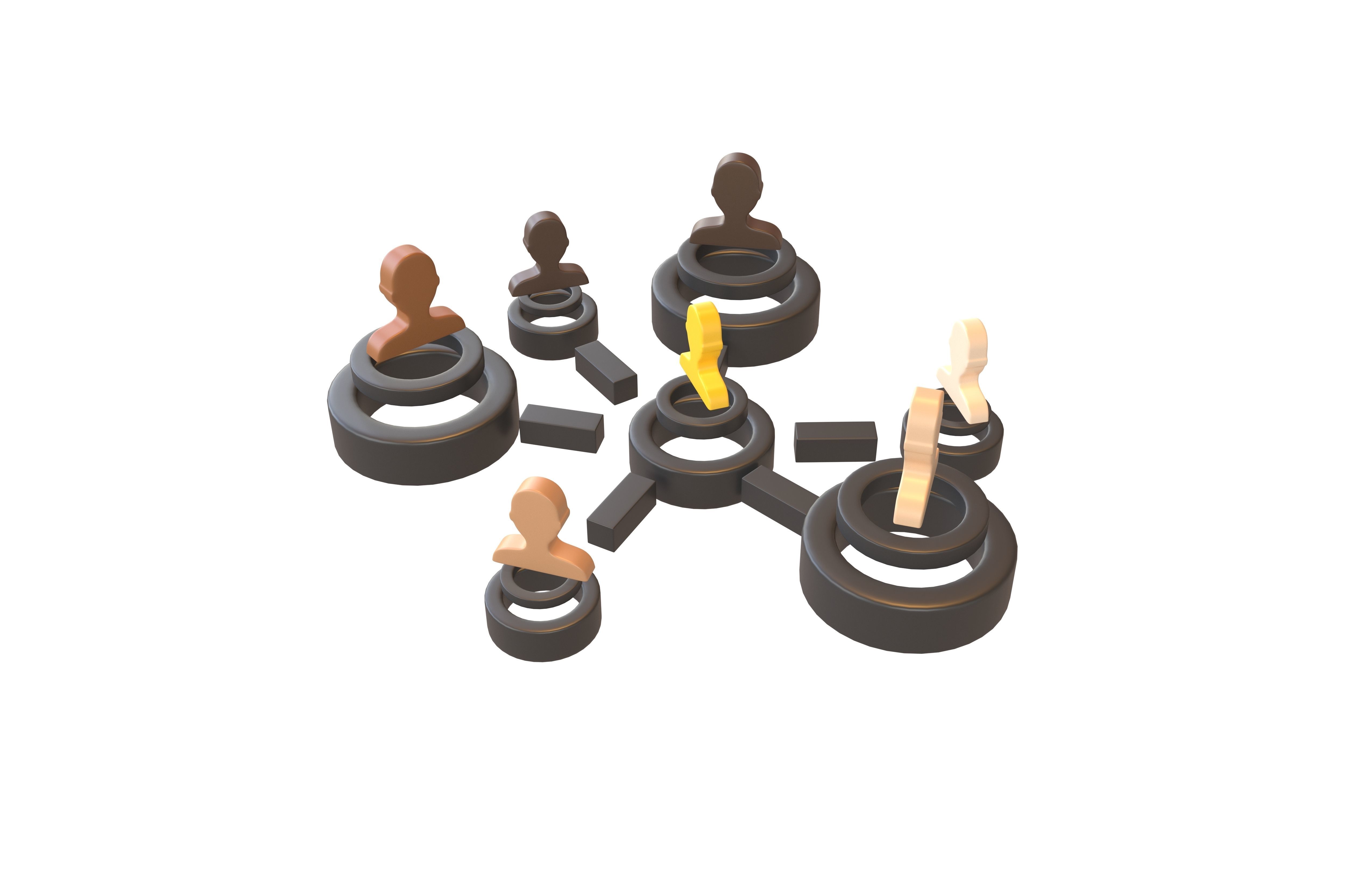 Network Connection Icon v2 010 Low-poly 3D model_3