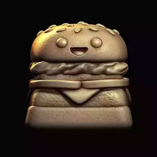 Hamburger Smile Keycaps Keyboard 3D print model
