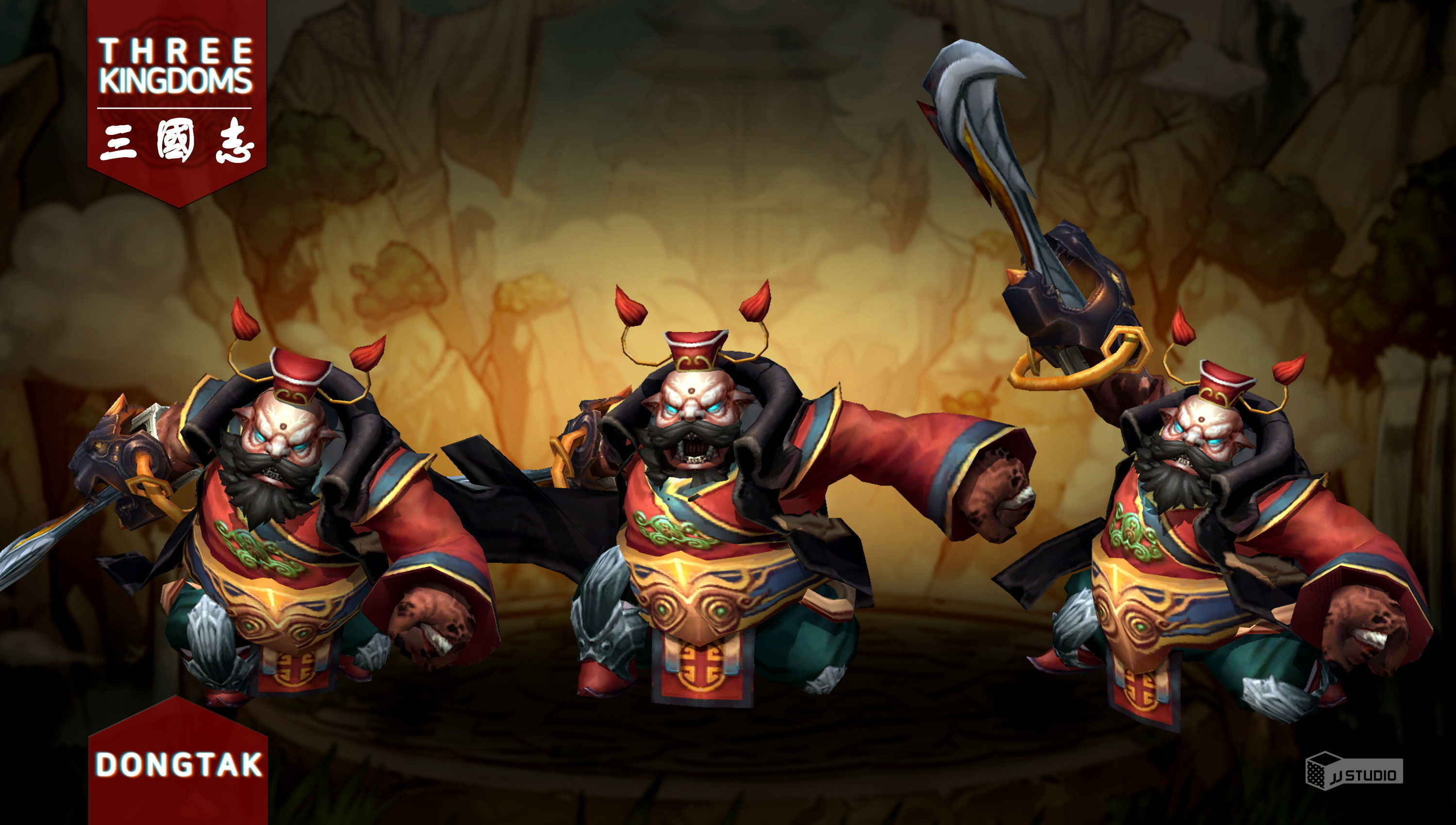 Three Kingdoms - Boss Dong Tak Low-poly 3D model_3