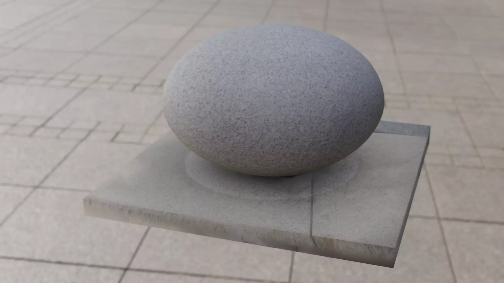 Circular stone sculpture 3D model_0