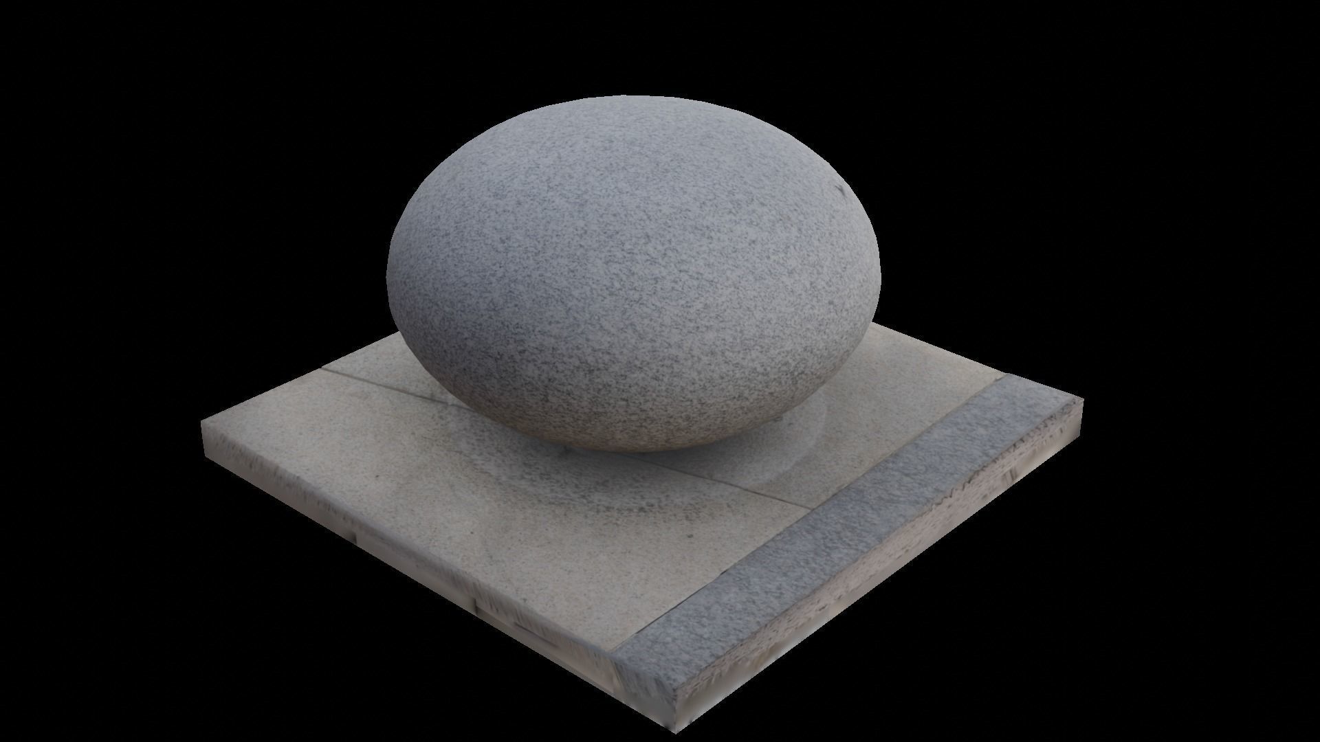 Circular stone sculpture 3D model_1