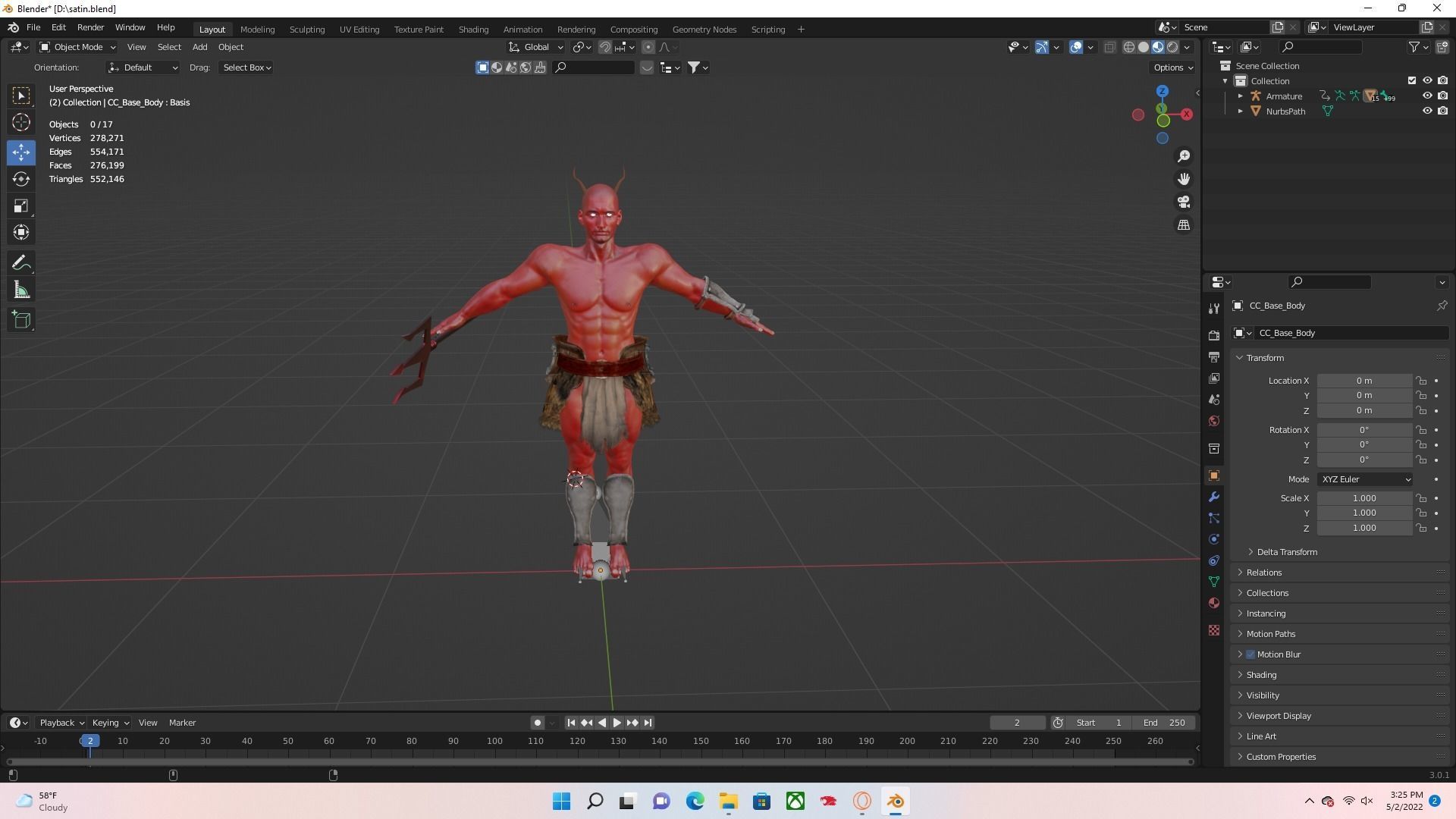 saitain character 3D model_4