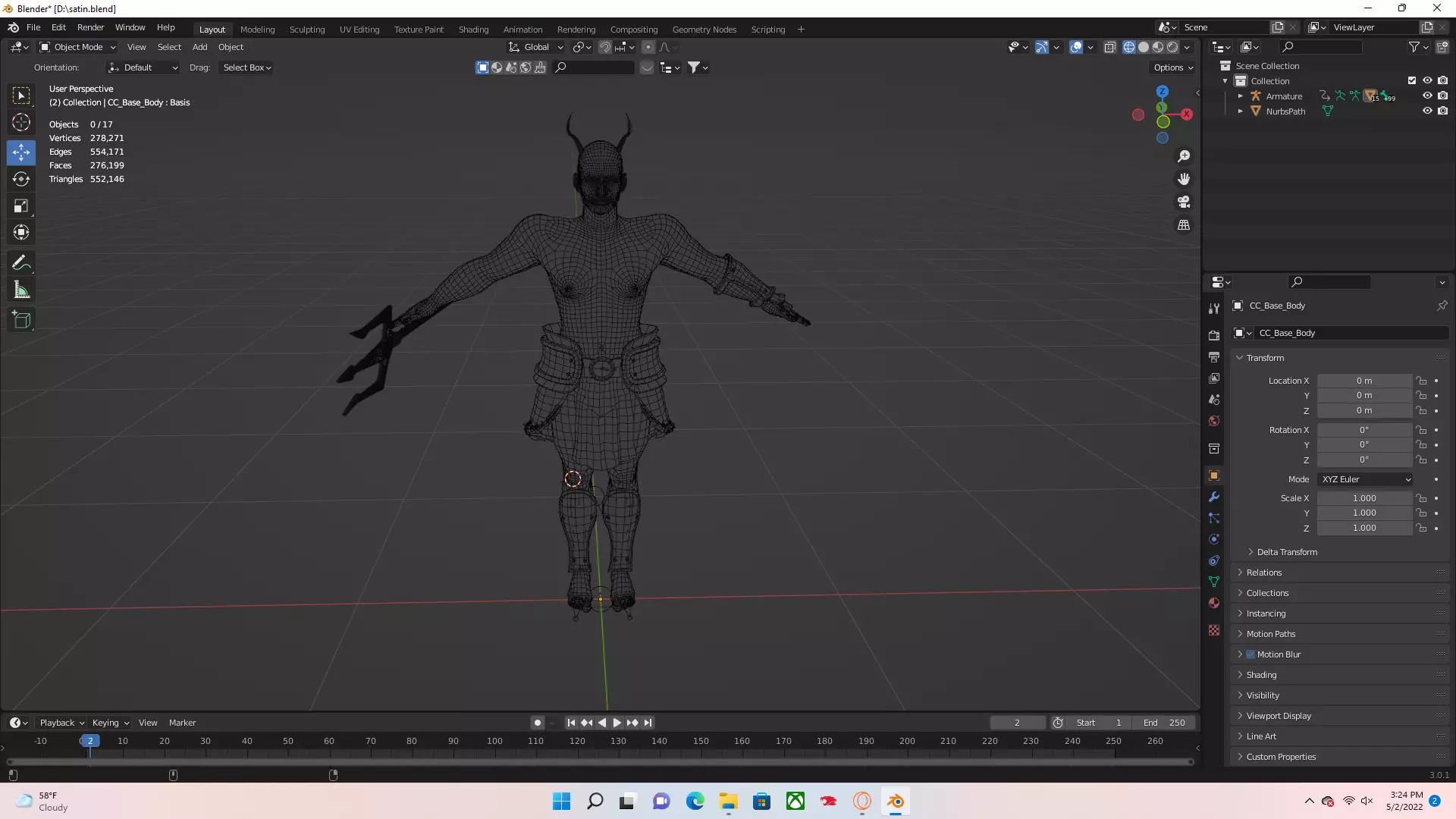 saitain character 3D model_0