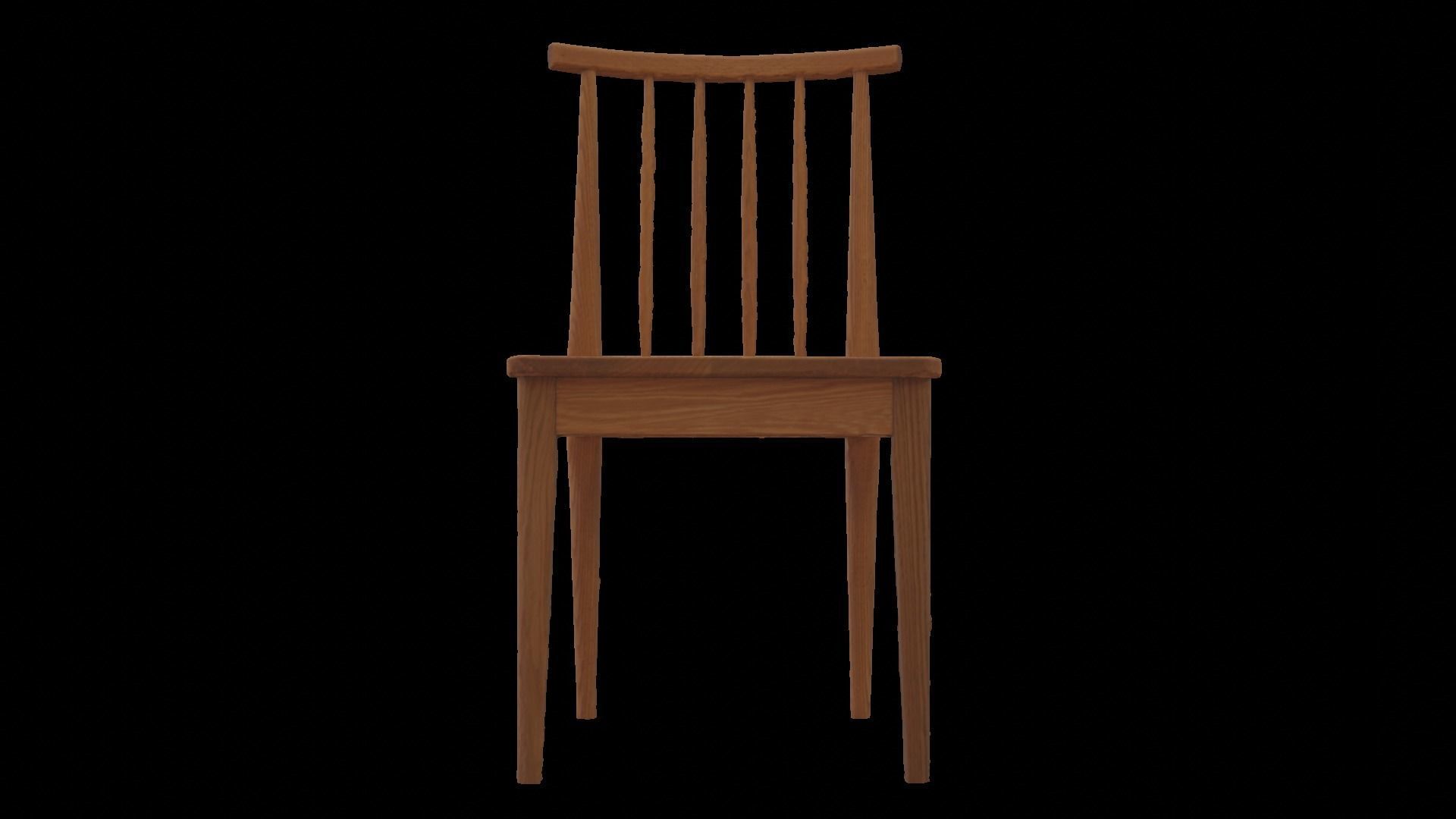 Wooden Chair  3D model_2