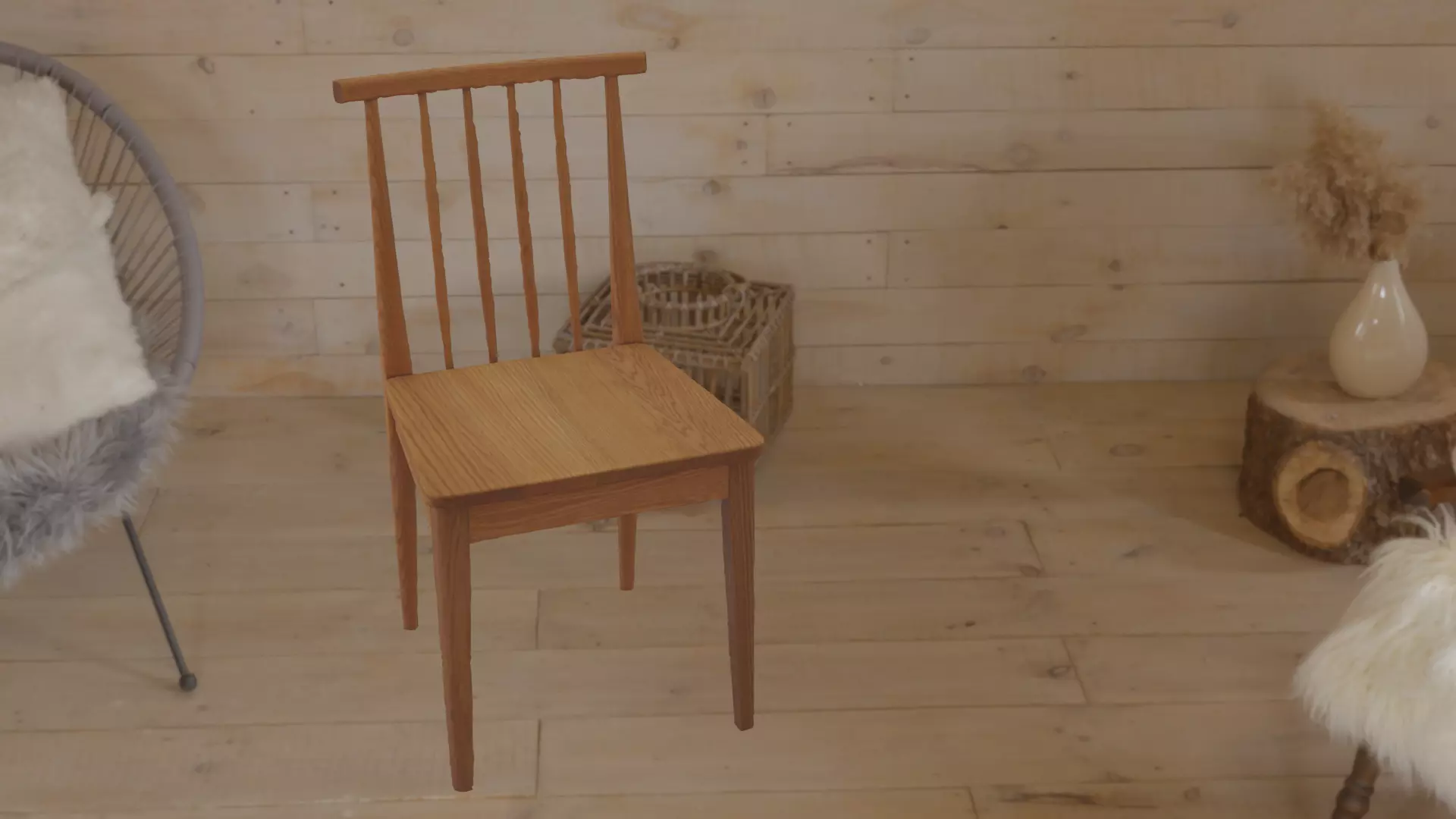 Wooden Chair  3D model_0