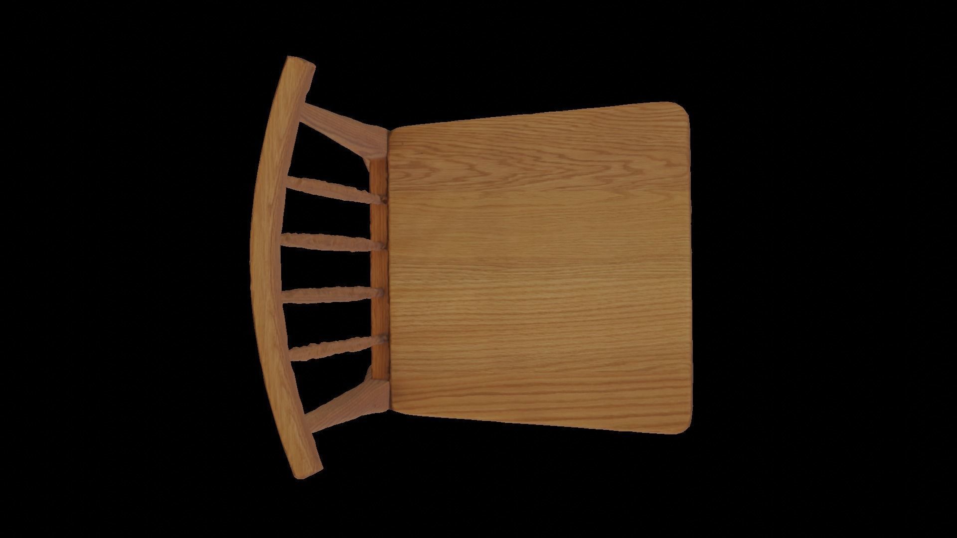 Wooden Chair  3D model_3