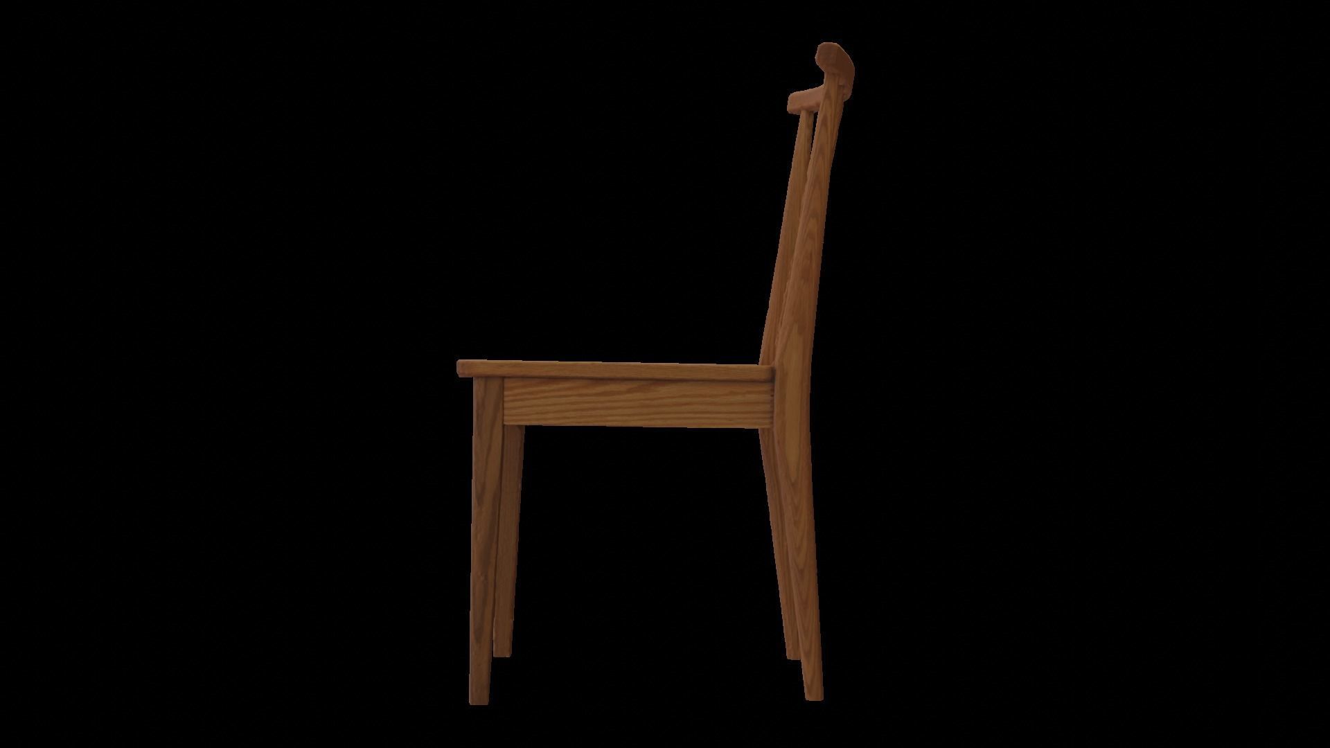 Wooden Chair  3D model_6