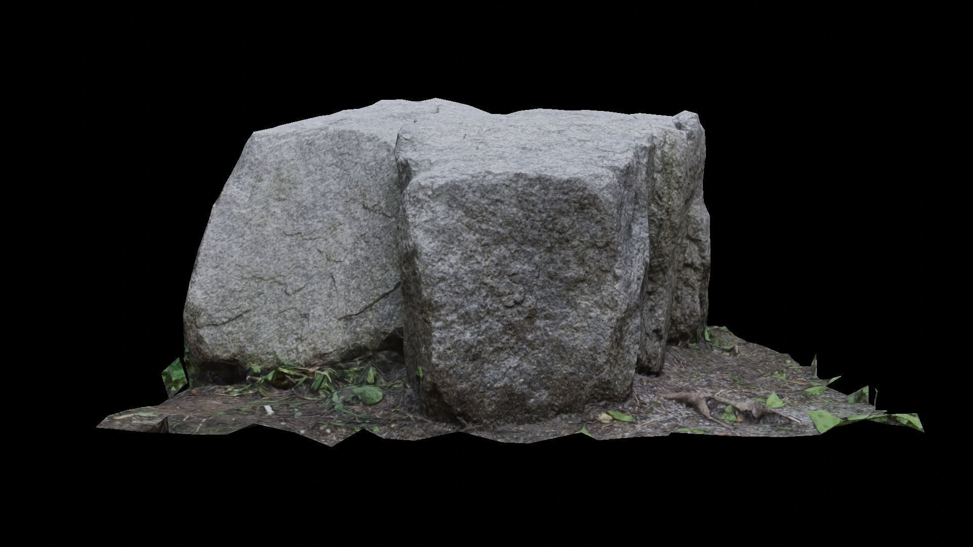 6 types of Rock in Moss Valley set 3D model_13