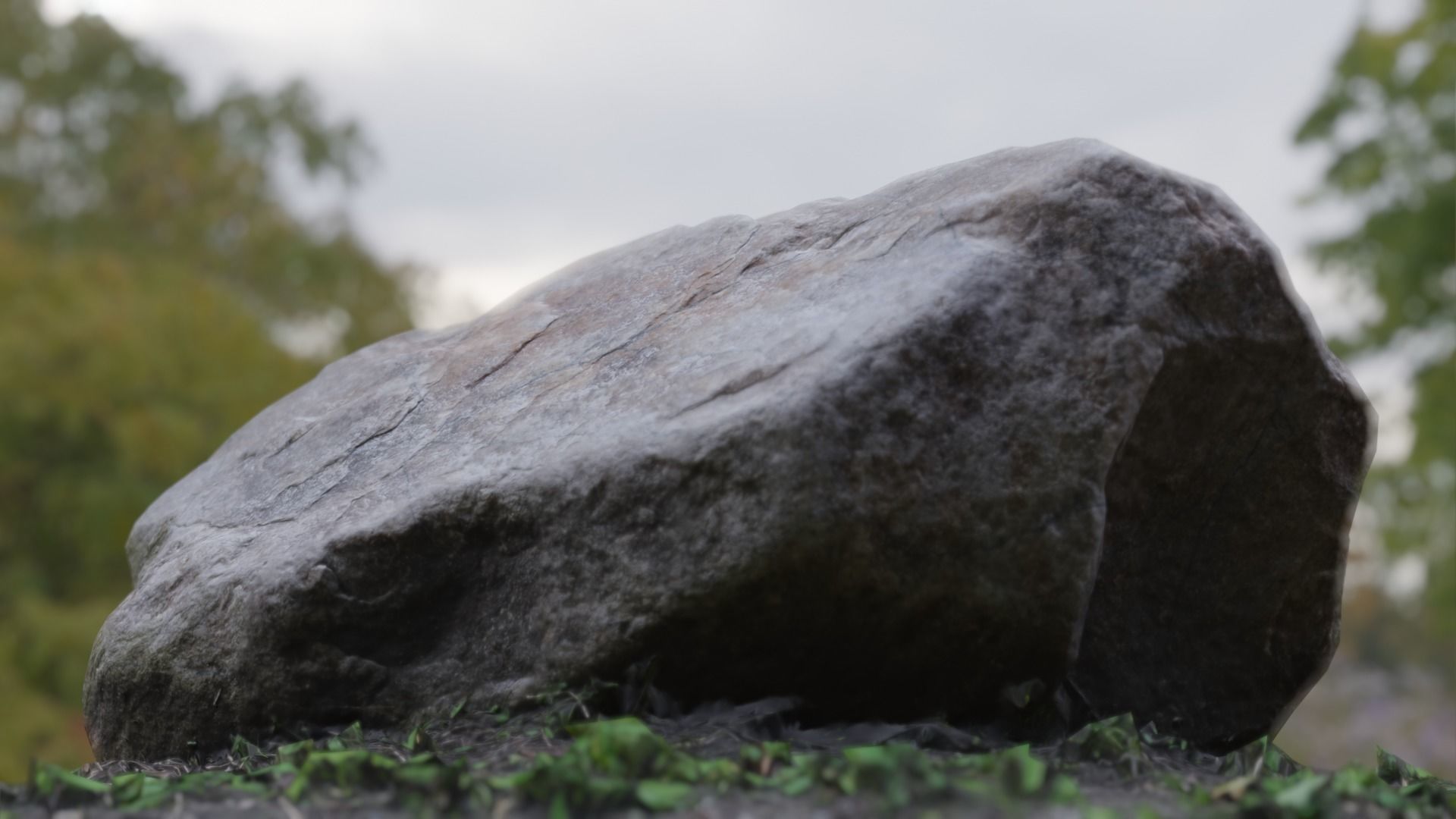 6 types of Rock in Moss Valley set 3D model_2