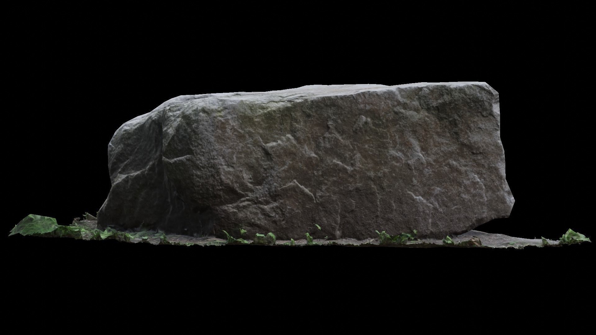 6 types of Rock in Moss Valley set 3D model_11