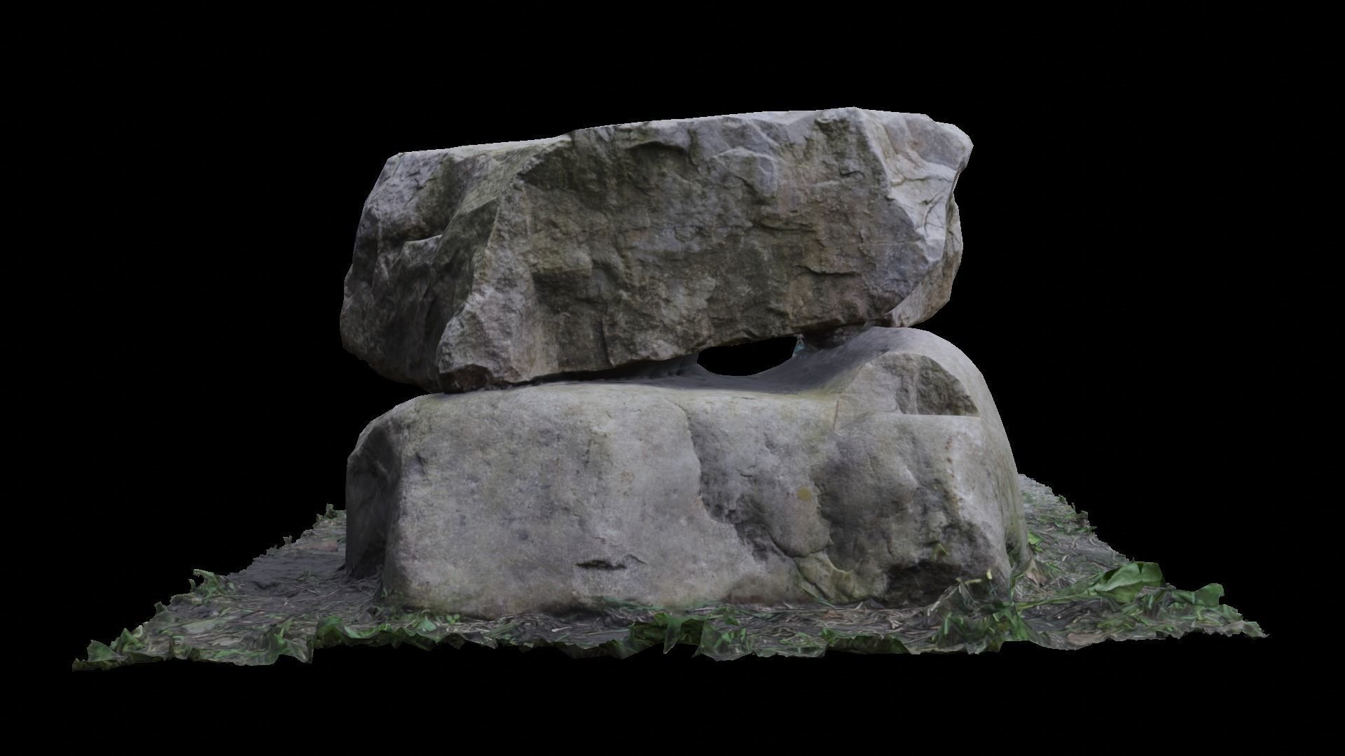 6 types of Rock in Moss Valley set 3D model_12