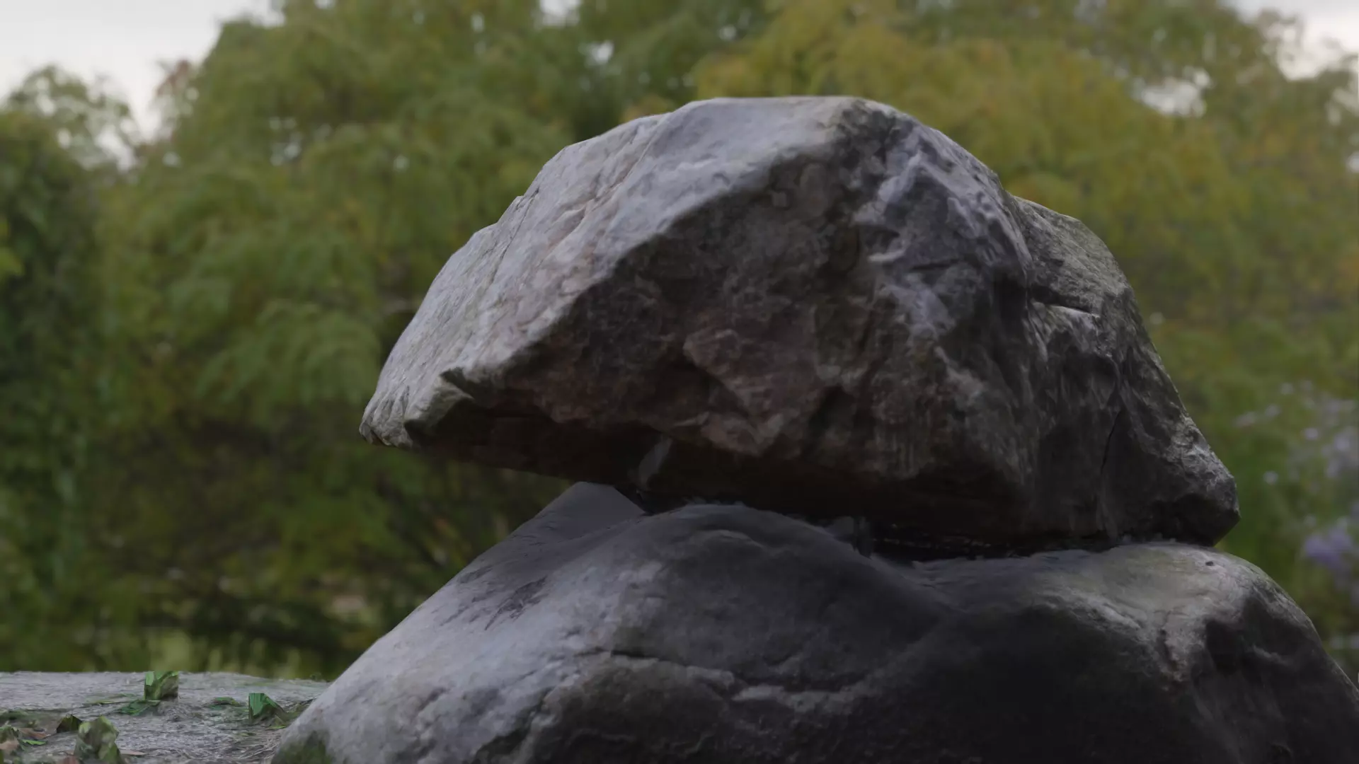 6 types of Rock in Moss Valley set 3D model_0