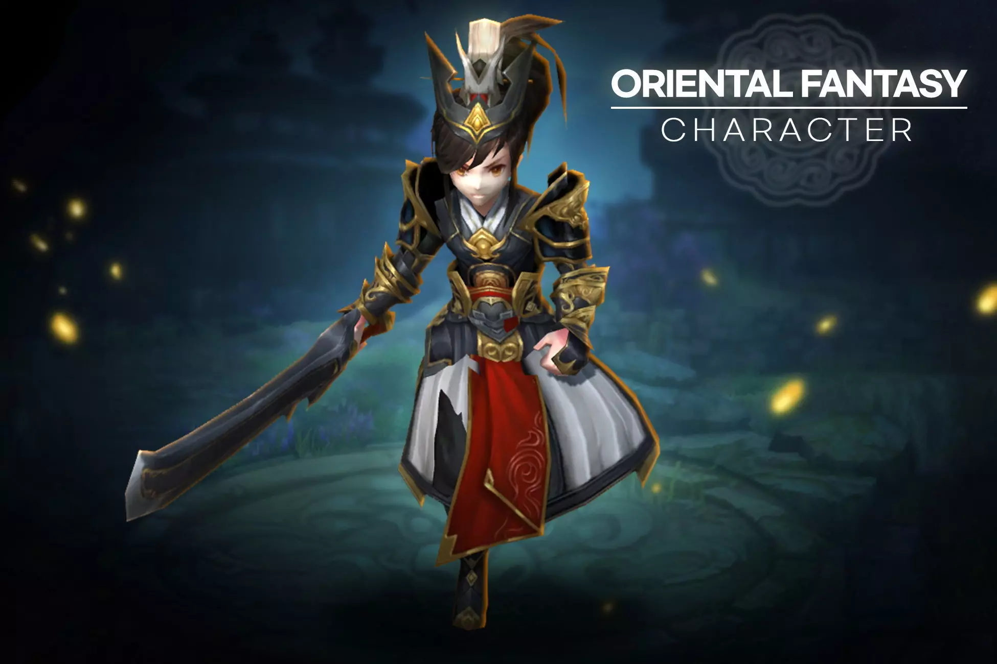 Oriental Fantasy Character - Berserker Grade 3 Low-poly 3D model_0