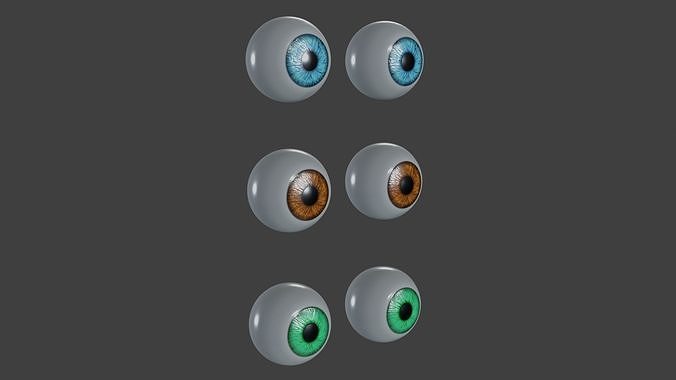 Stylized eyes with rigg and materials Low-poly 3D model