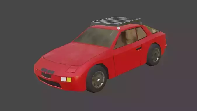 Porsche 924 low poly car