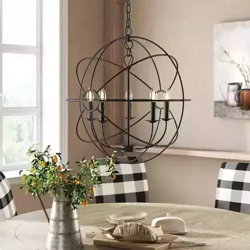 Padilla Light Candle Style Globe Chandelier - 2 Colour 3D model