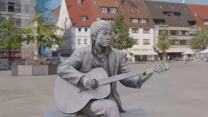 Statue of Guitarist Singer 