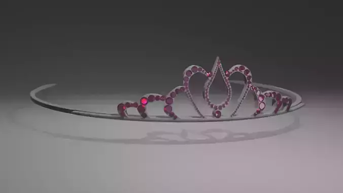 Low-poly Tiara with  purple diamonds