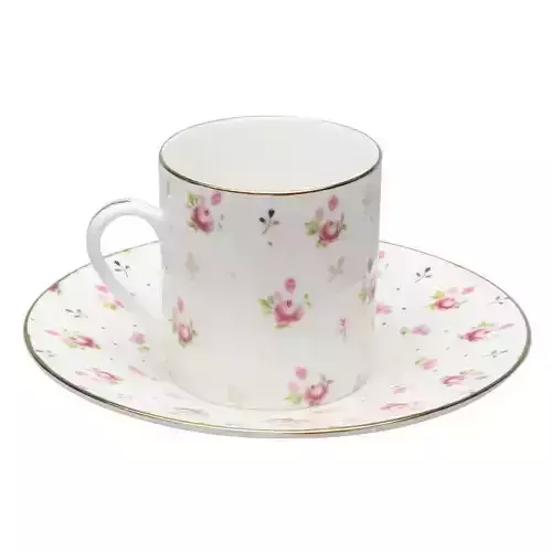 Milledgeville Rose Espresso Cup and Saucer