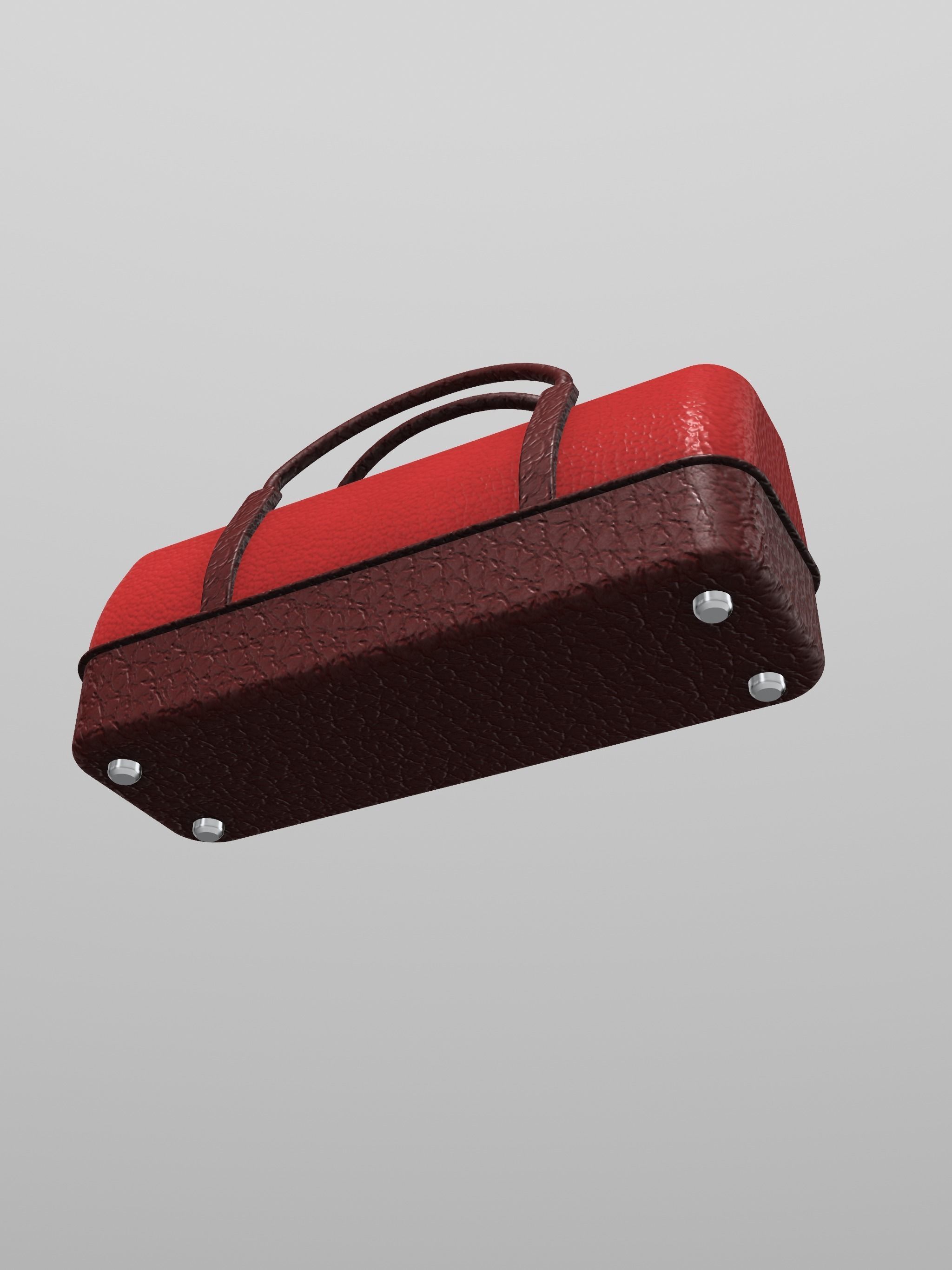 Vintage Luggage suitcases for diorama rectangle round 3D print model_4