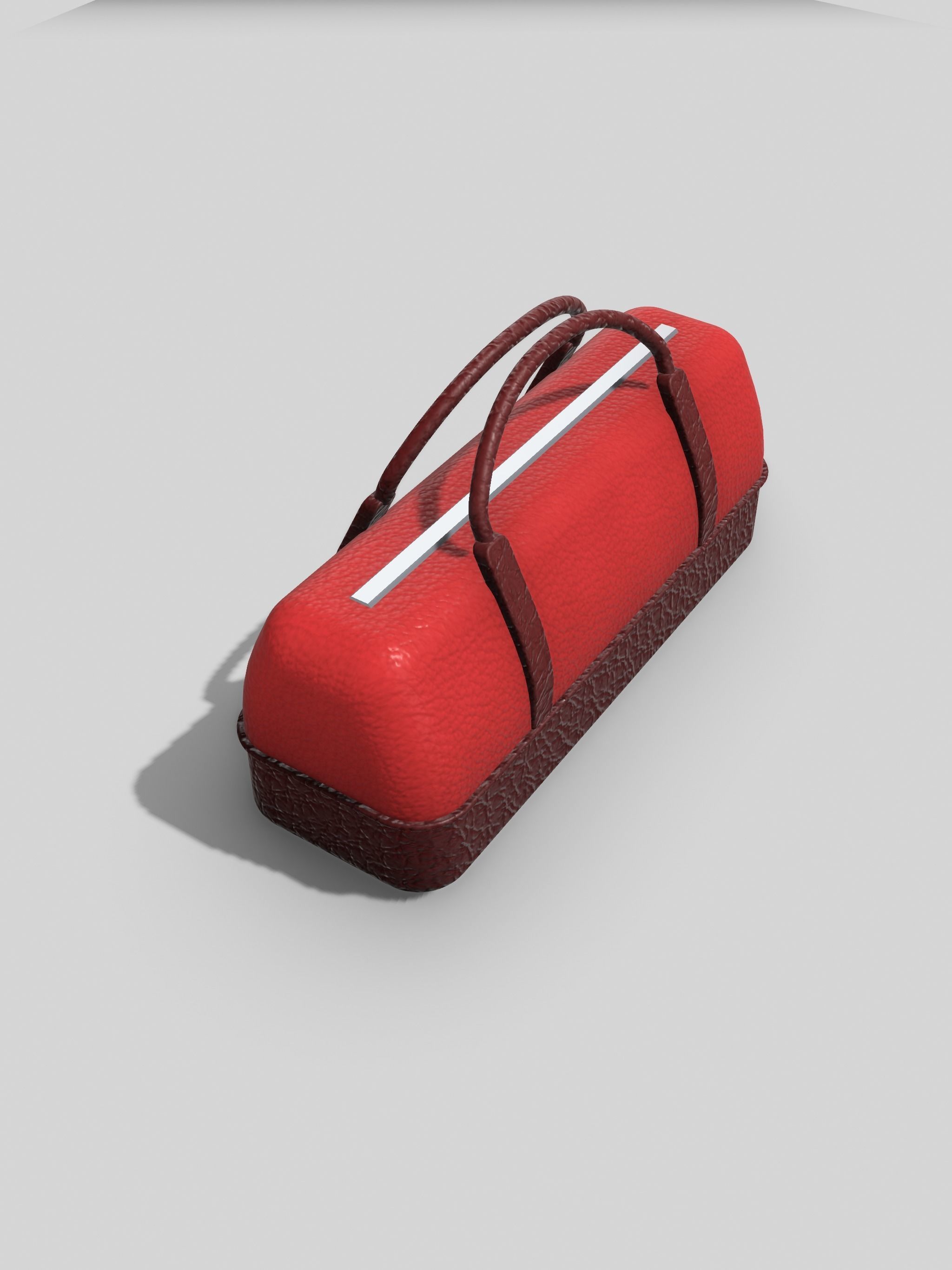 Vintage Luggage suitcases for diorama rectangle round 3D print model_9