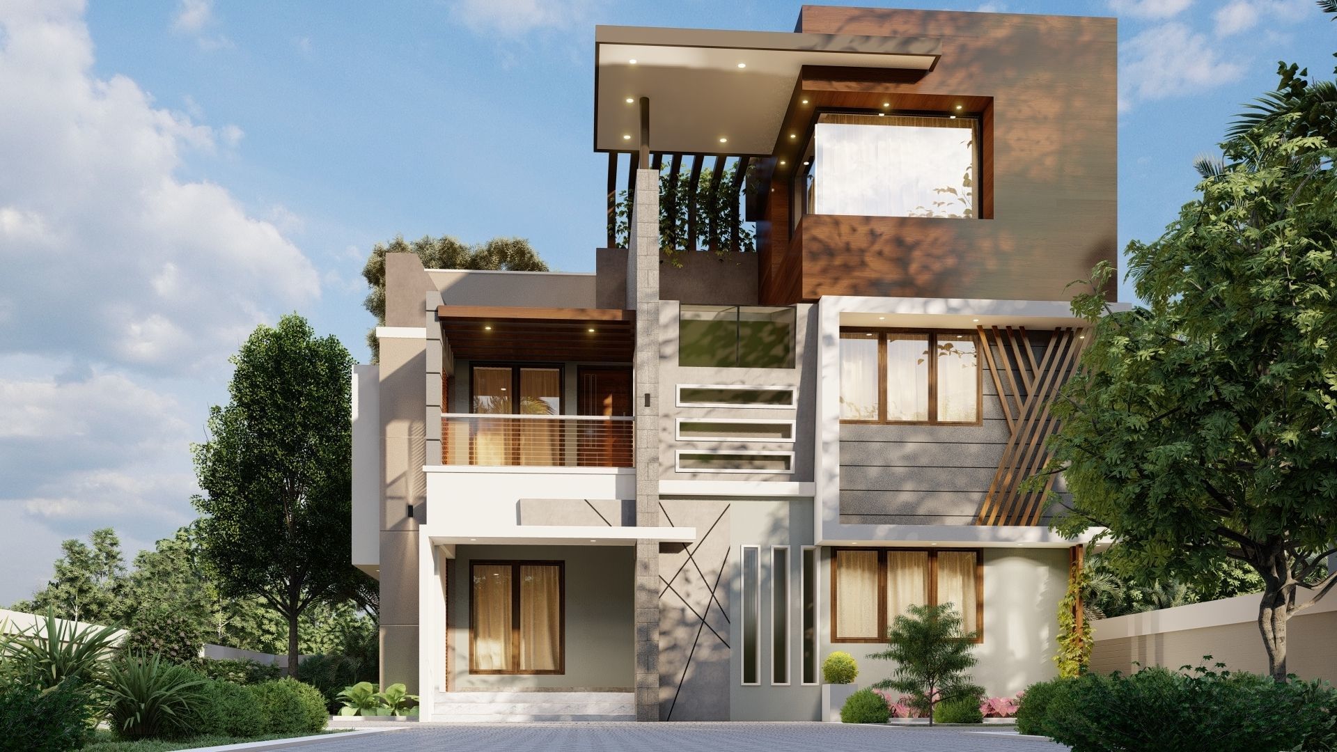 Two storeyed building 3D model 3D model 3D model 3D model_2