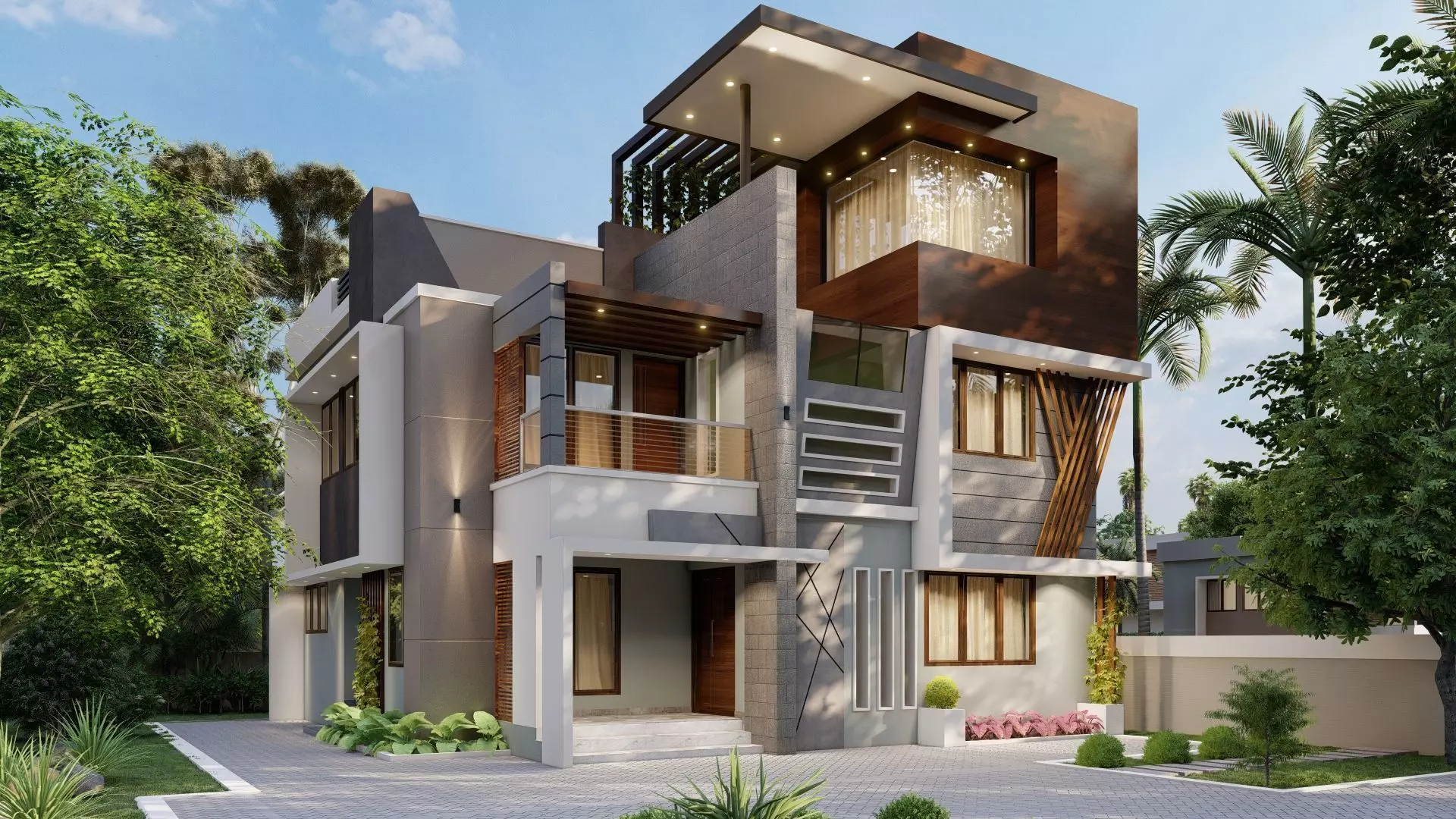 Two storeyed building 3D model 3D model 3D model 3D model_0