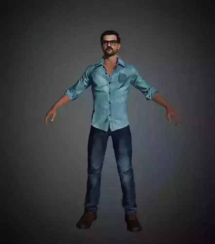 Asian Man Piplu rigged 3D model