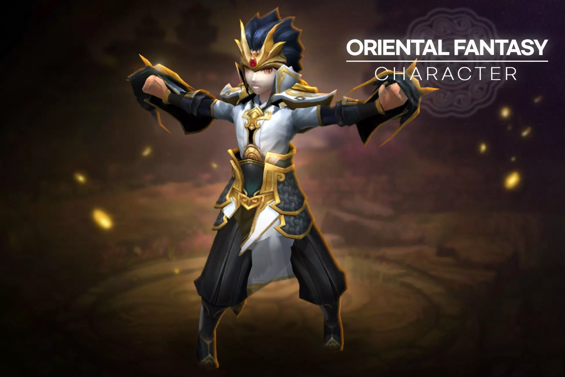 Oriental Fantasy Character - Fighter Grade 4 Low-poly 3D model