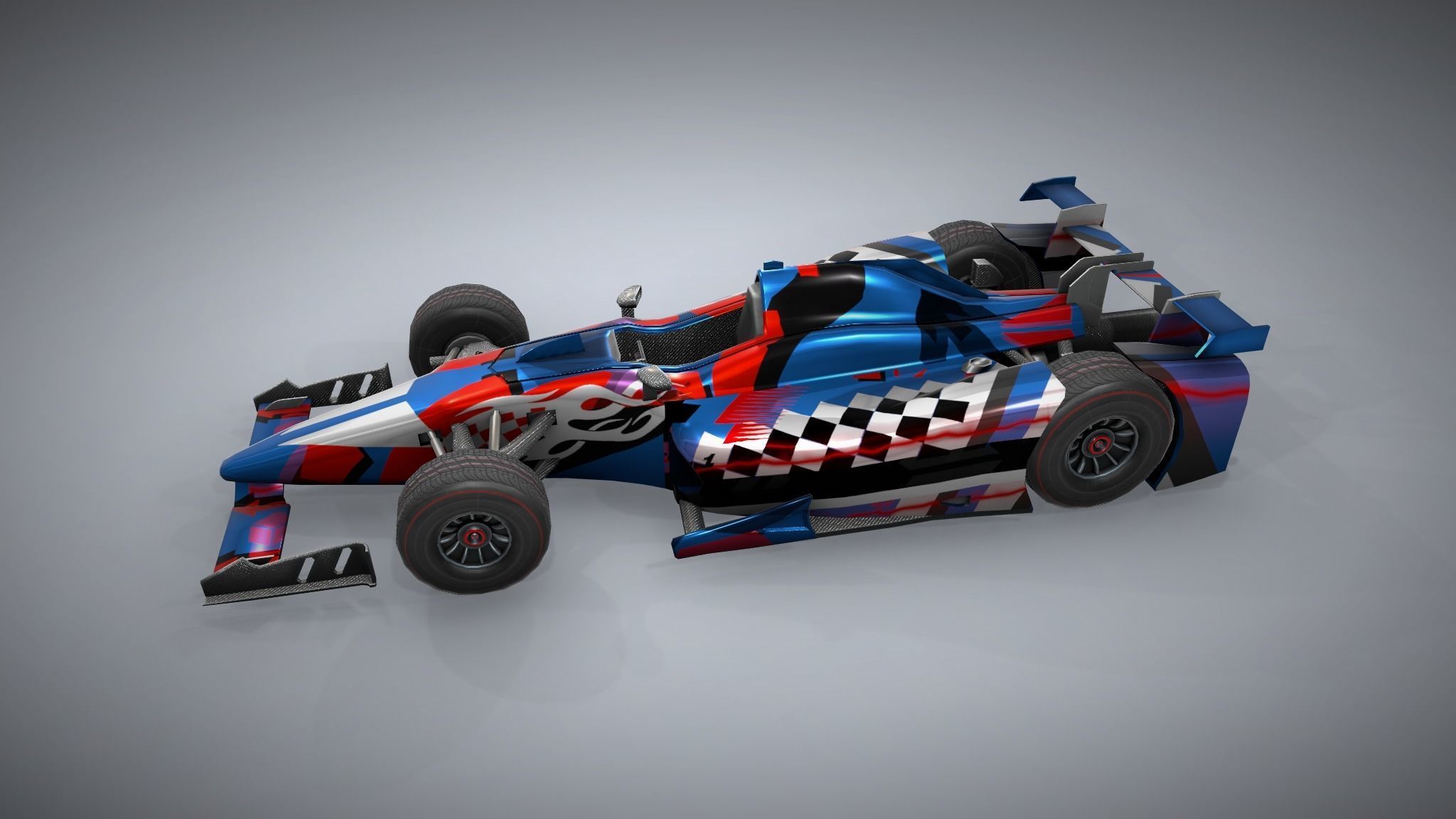 F1 Racing Car Model 3 Low-poly 3D model_2