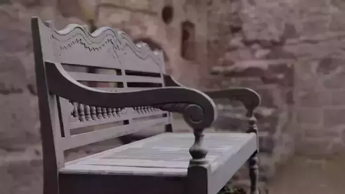 Bench wooden in garden