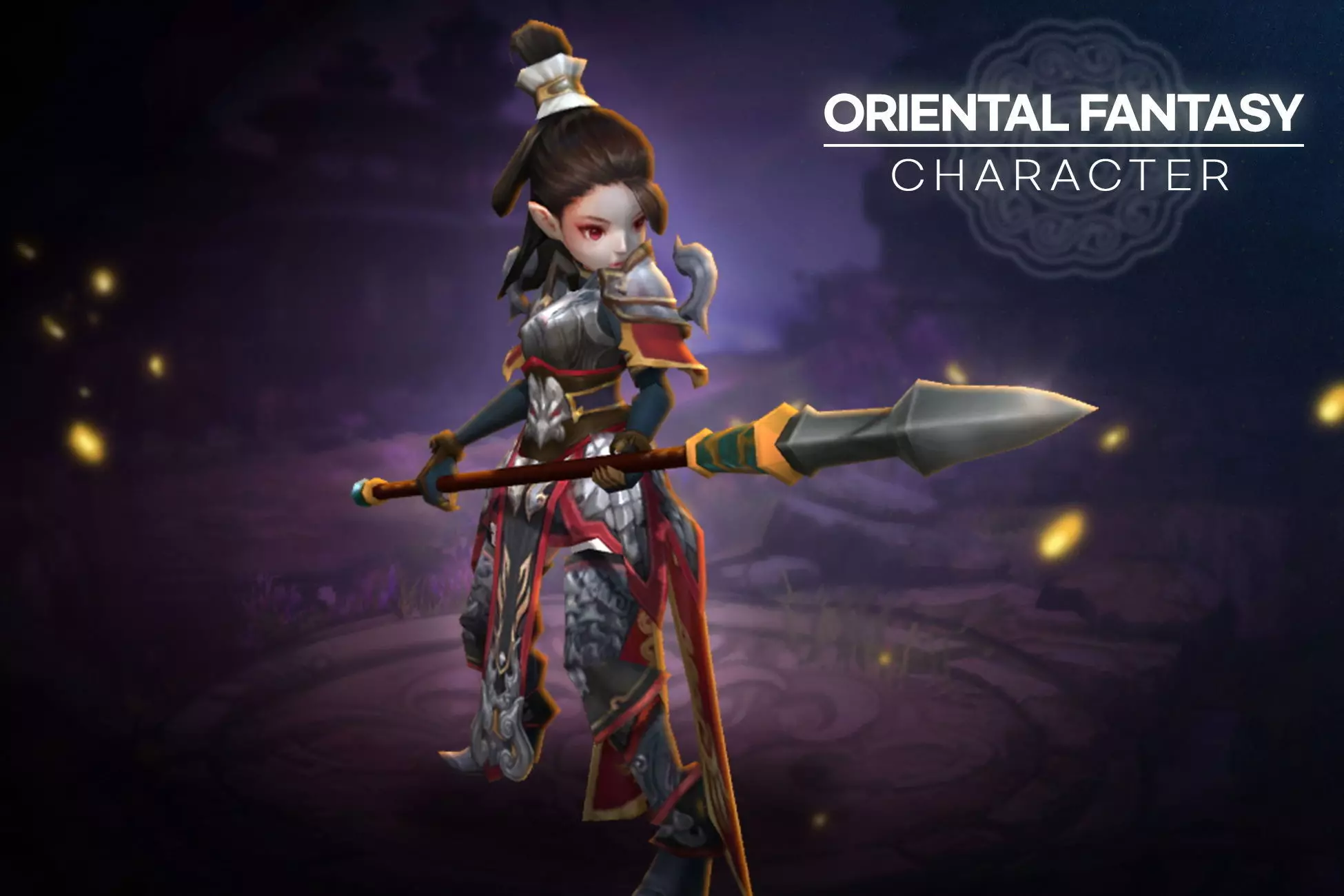 Oriental Fantasy Character - Lancer Grade 0 Low-poly 3D model_0