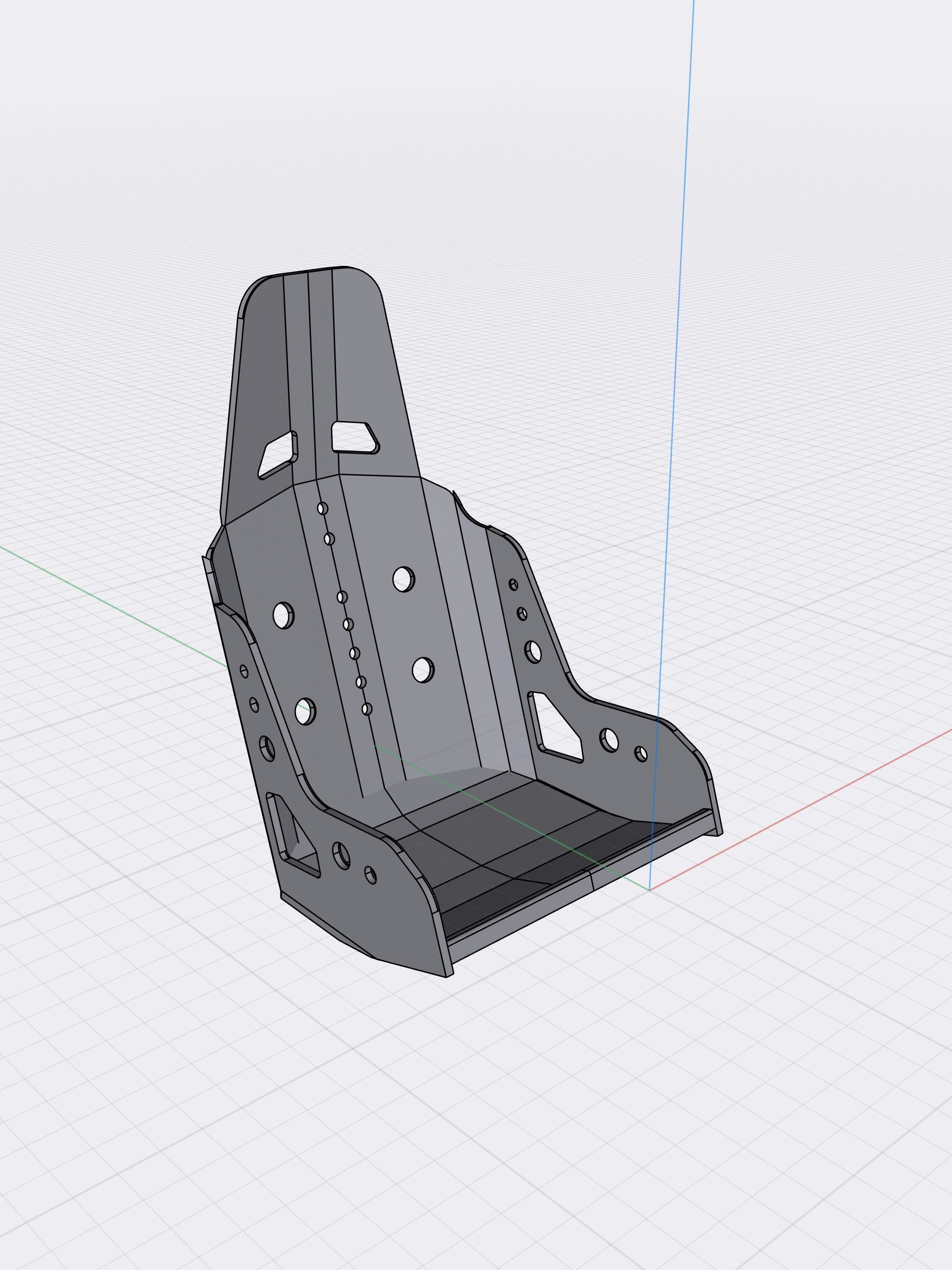 Kirkey light weight race seat drag race aluminium 3D print model_6